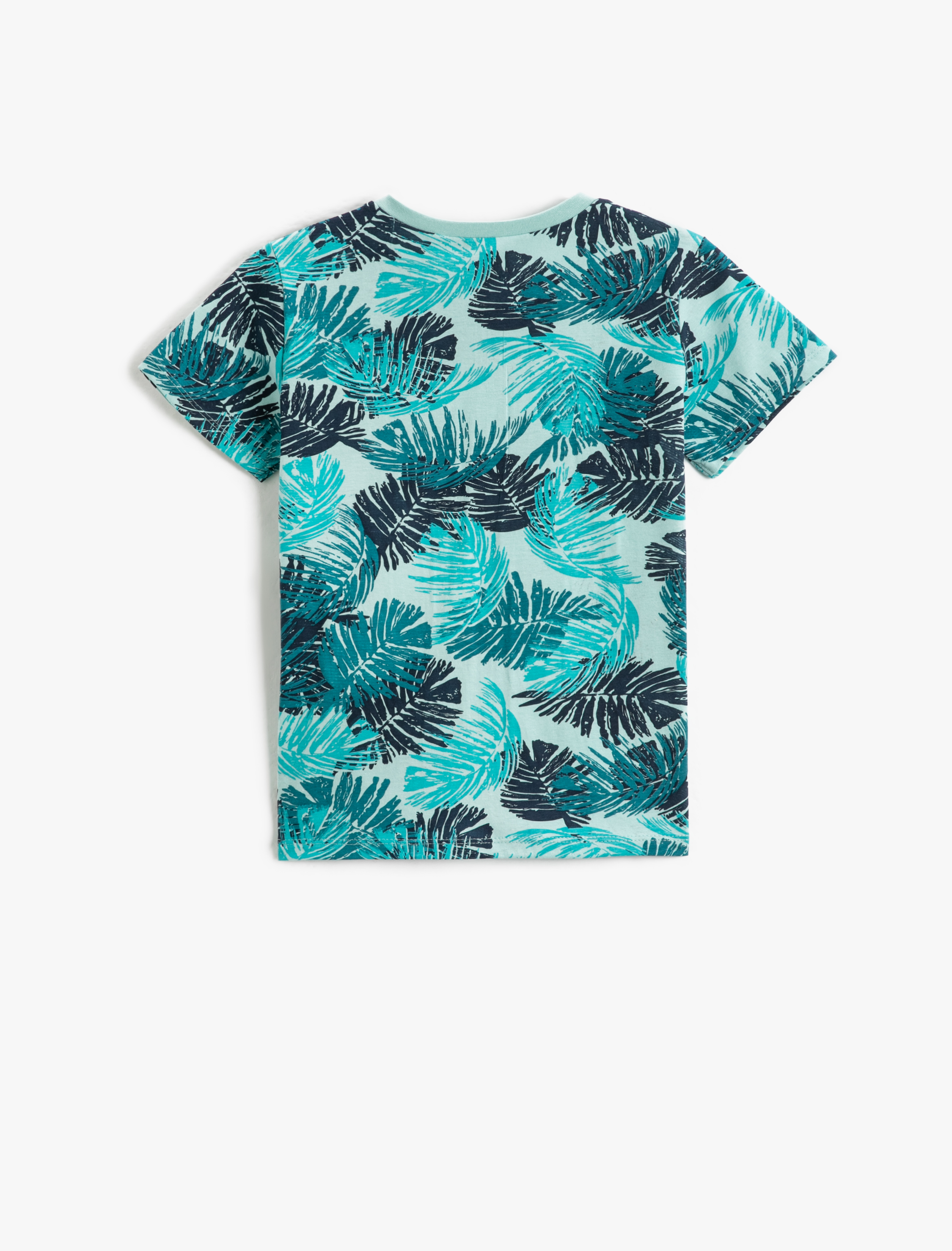  Erkek Çocuk Baskılı Kısa Kollu Tişört Bisiklet Yaka Pamuklu