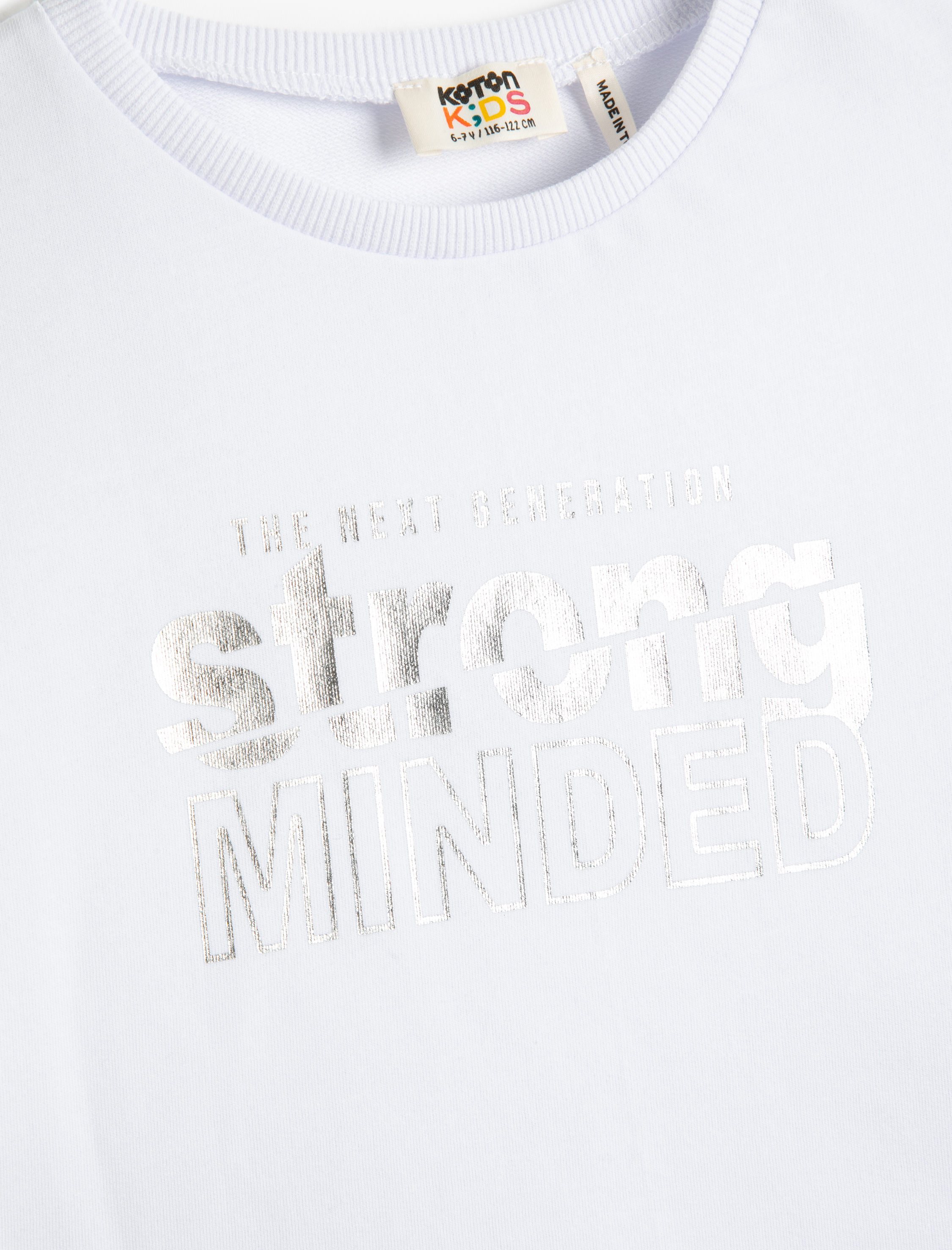 Kız Çocuk Crop Oversize Tişört Baskılı Kısa Kollu Bisiklet Yaka Pamuklu