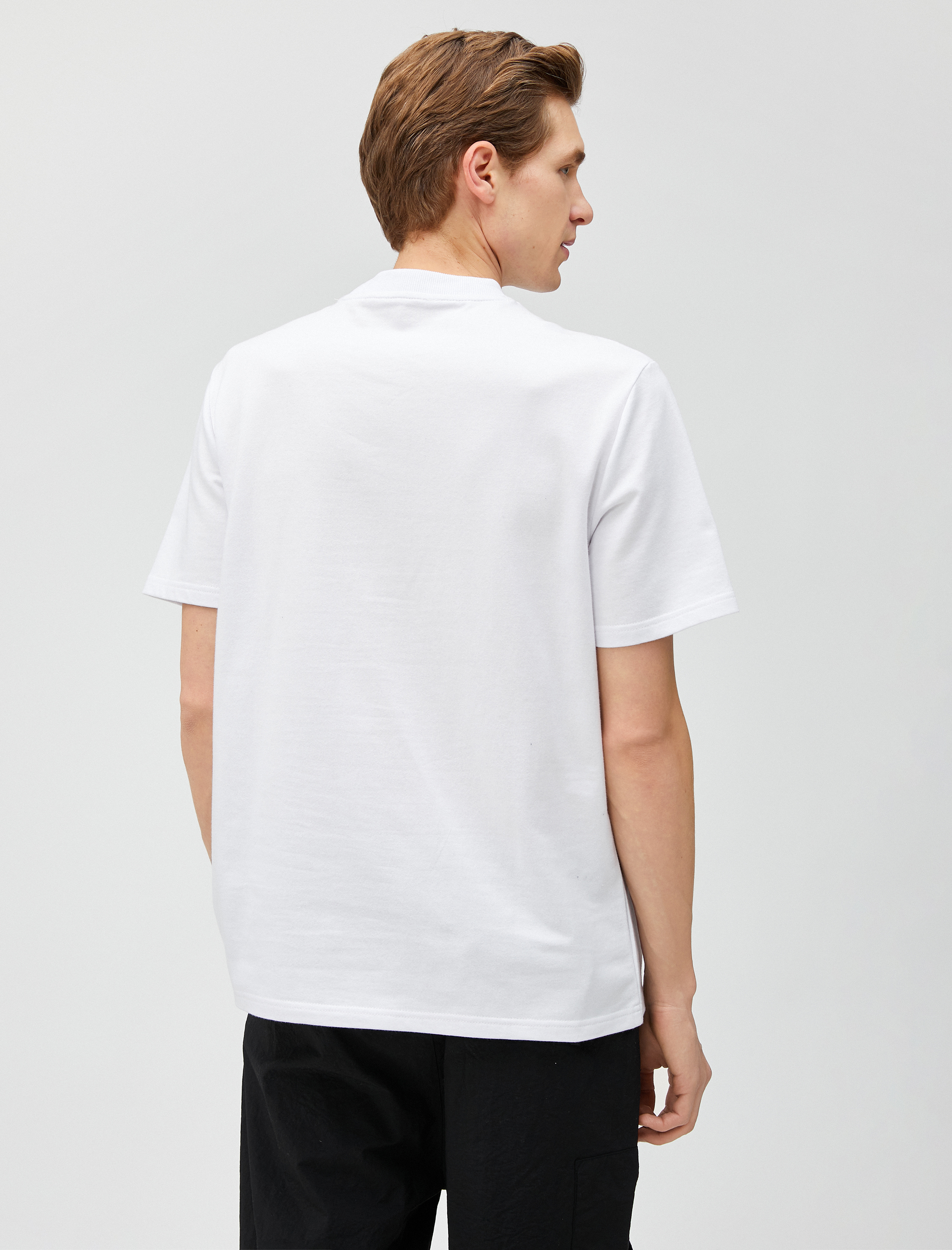   Baskılı Tişört Yarış Temalı Bisiklet Yaka Kısa Kollu Pamuklu