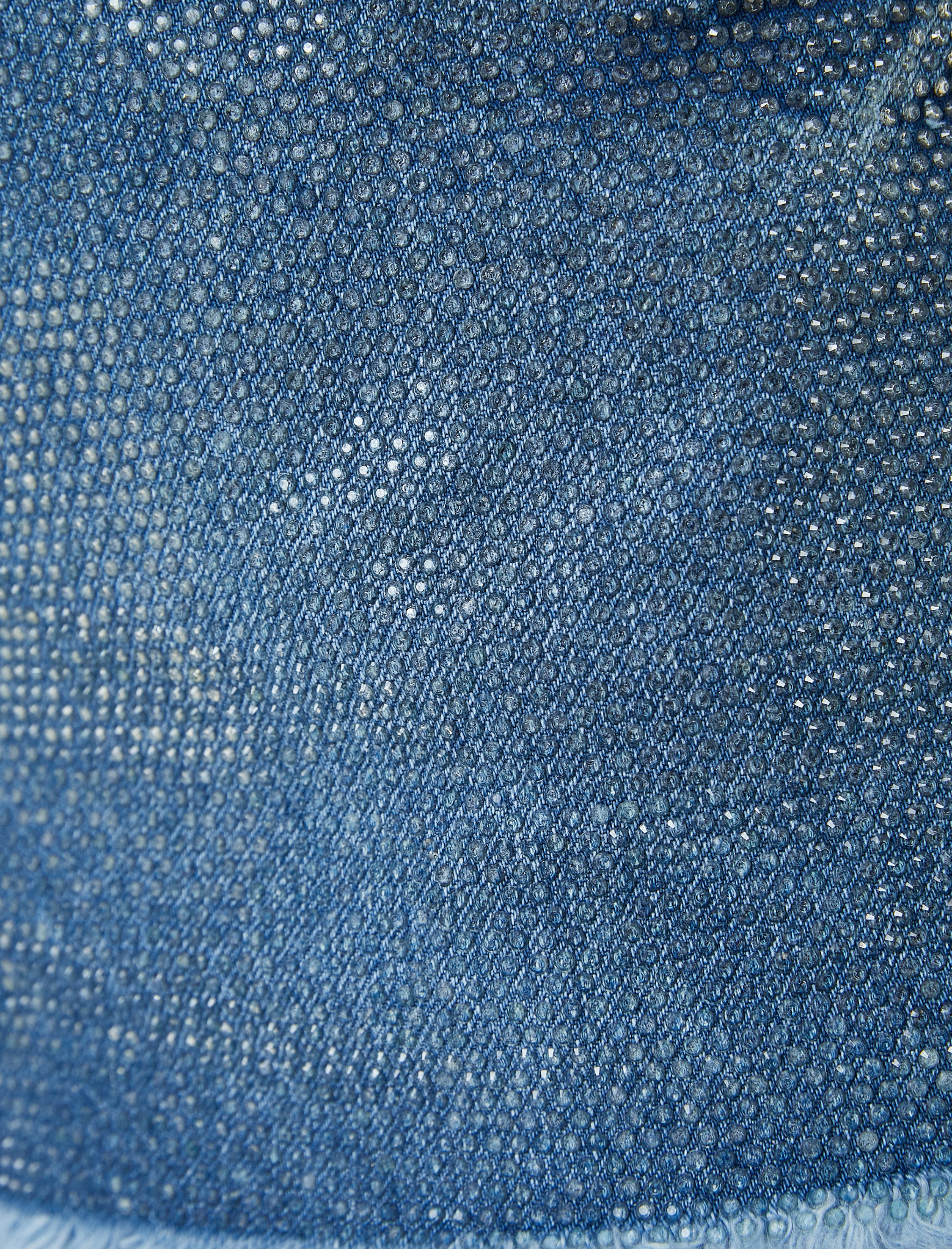   Kot Şort Dokulu Eskitme Detaylı Cepli Standart Bel