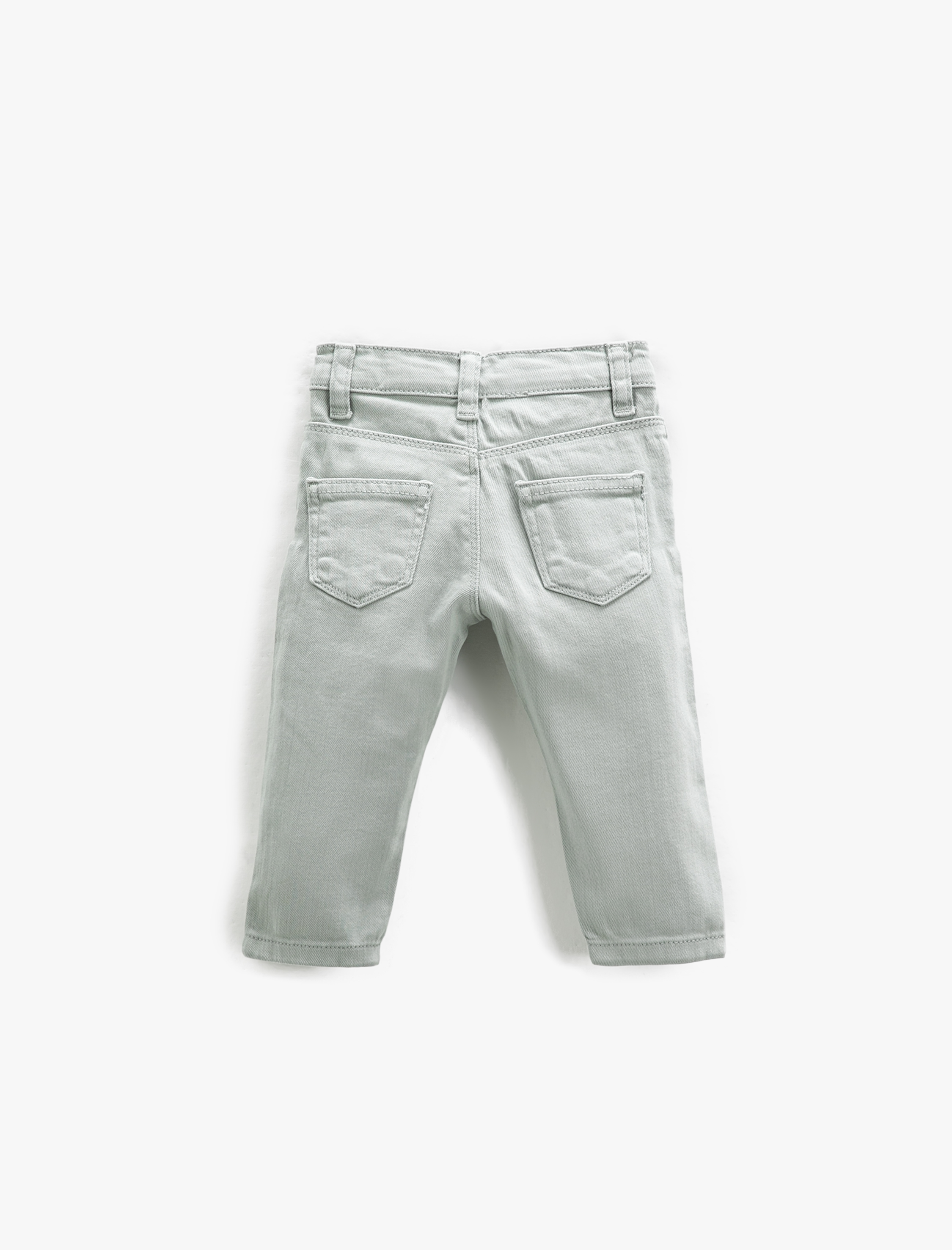 Erkek Bebek Kot Pantolon Slim Fit Cepli Pamuklu Beli Ayarlanabilir Lastikli