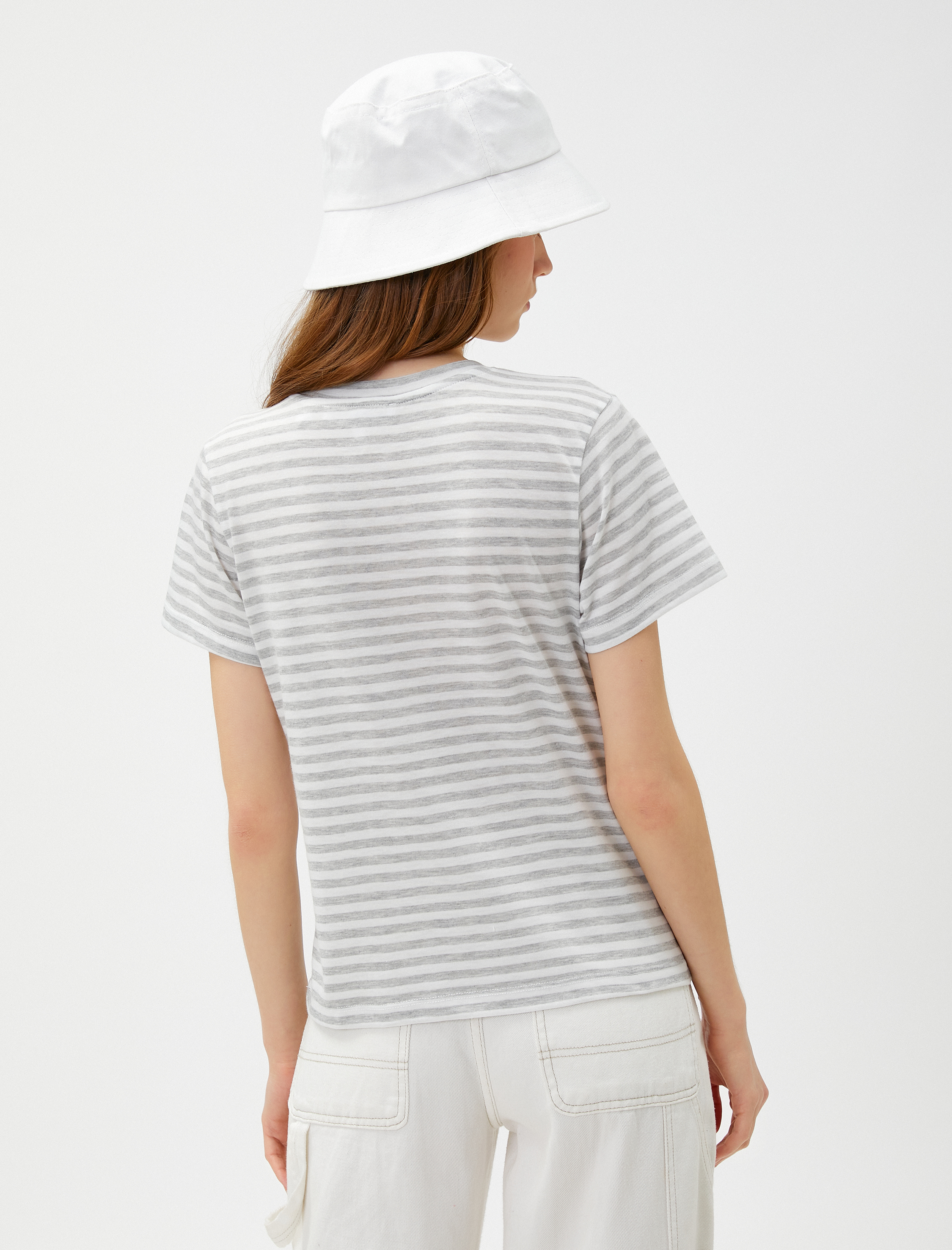   Bisiklet Yaka Tişört Kısa Kollu Viskon Karışımlı