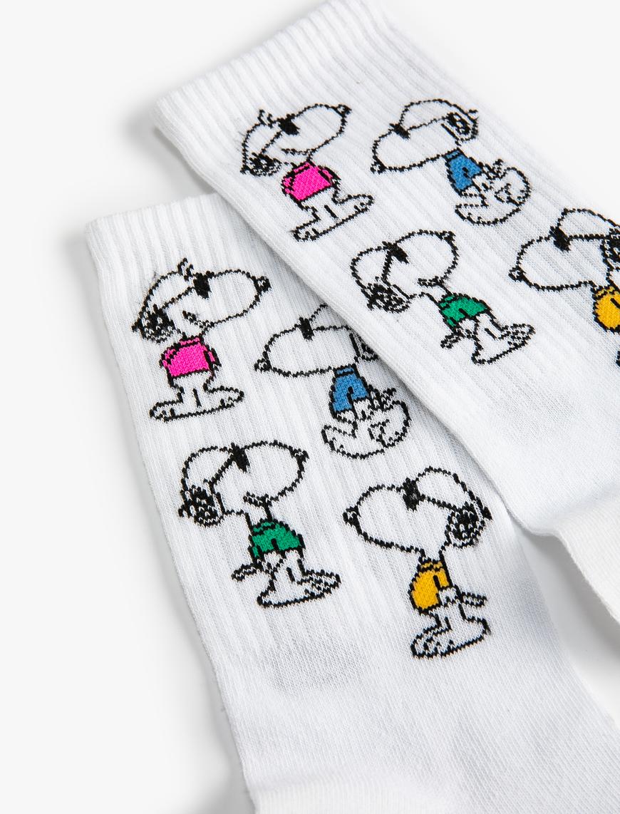 Erkek Snoopy Soket Çorap Lisanslı İşlemeli