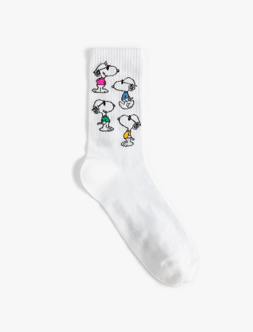  Erkek Snoopy Soket Çorap Lisanslı İşlemeli