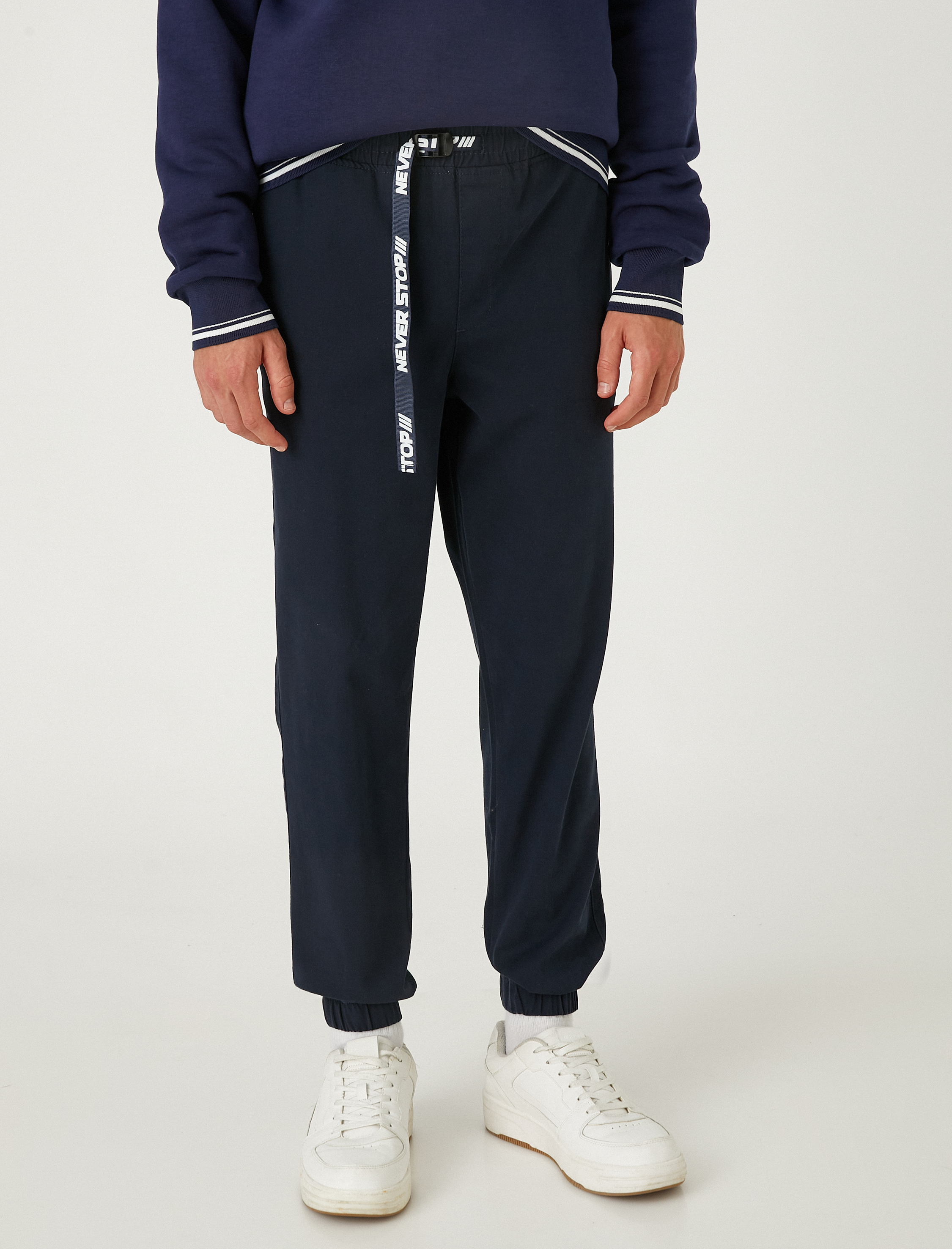   Jogger Kanvas Pantolon Beli Bağcıklı