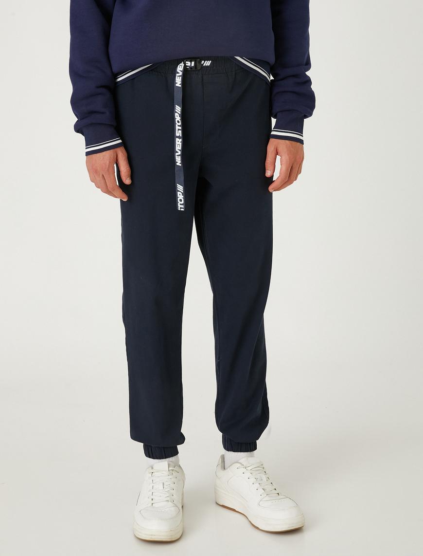   Jogger Kanvas Pantolon Beli Bağcıklı