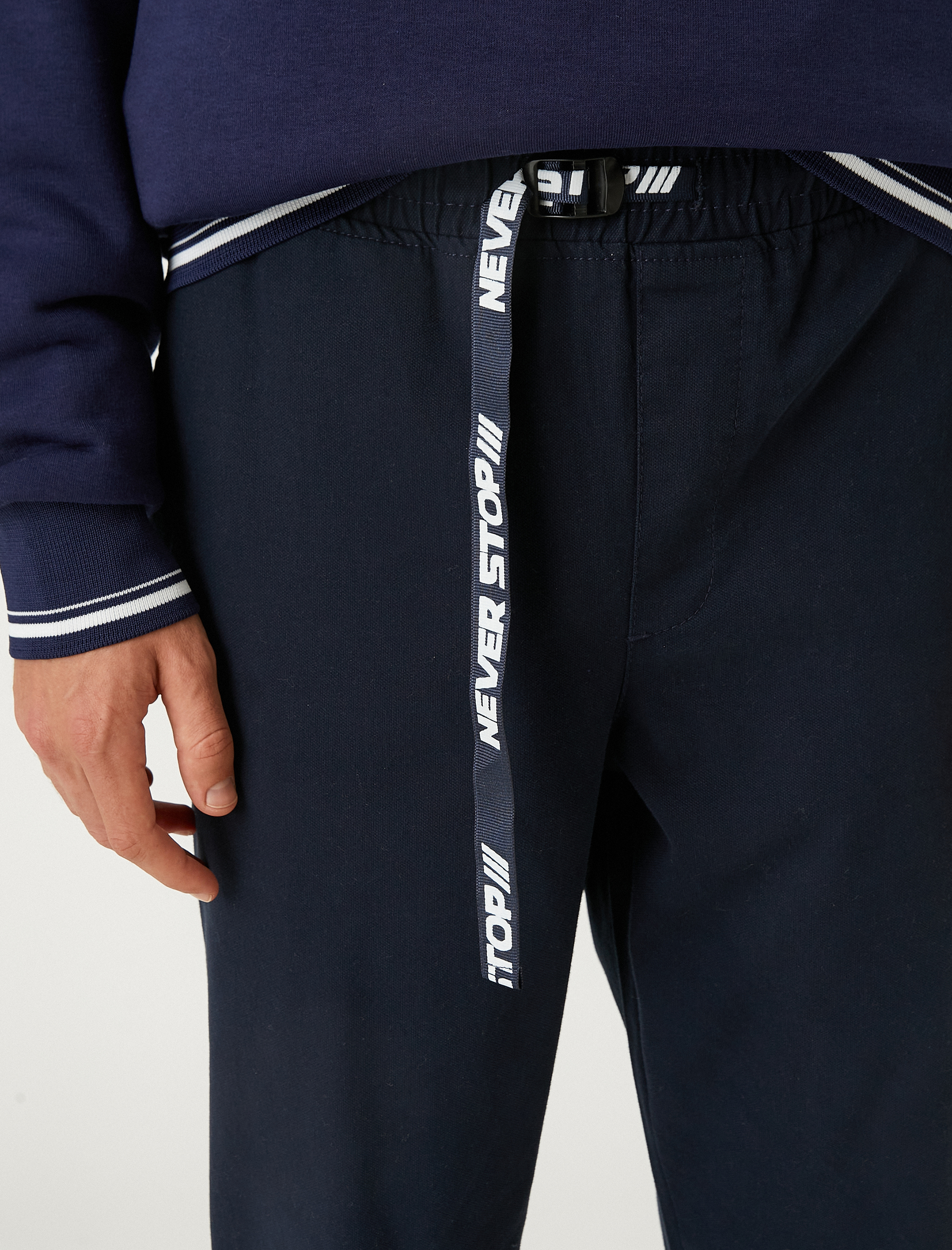   Jogger Kanvas Pantolon Beli Bağcıklı