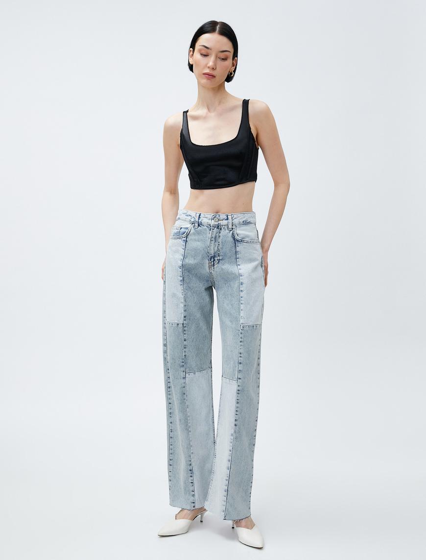   Düz Paça Straight Jean Kot Pantolon Yüksek Bel - Nora Jeans