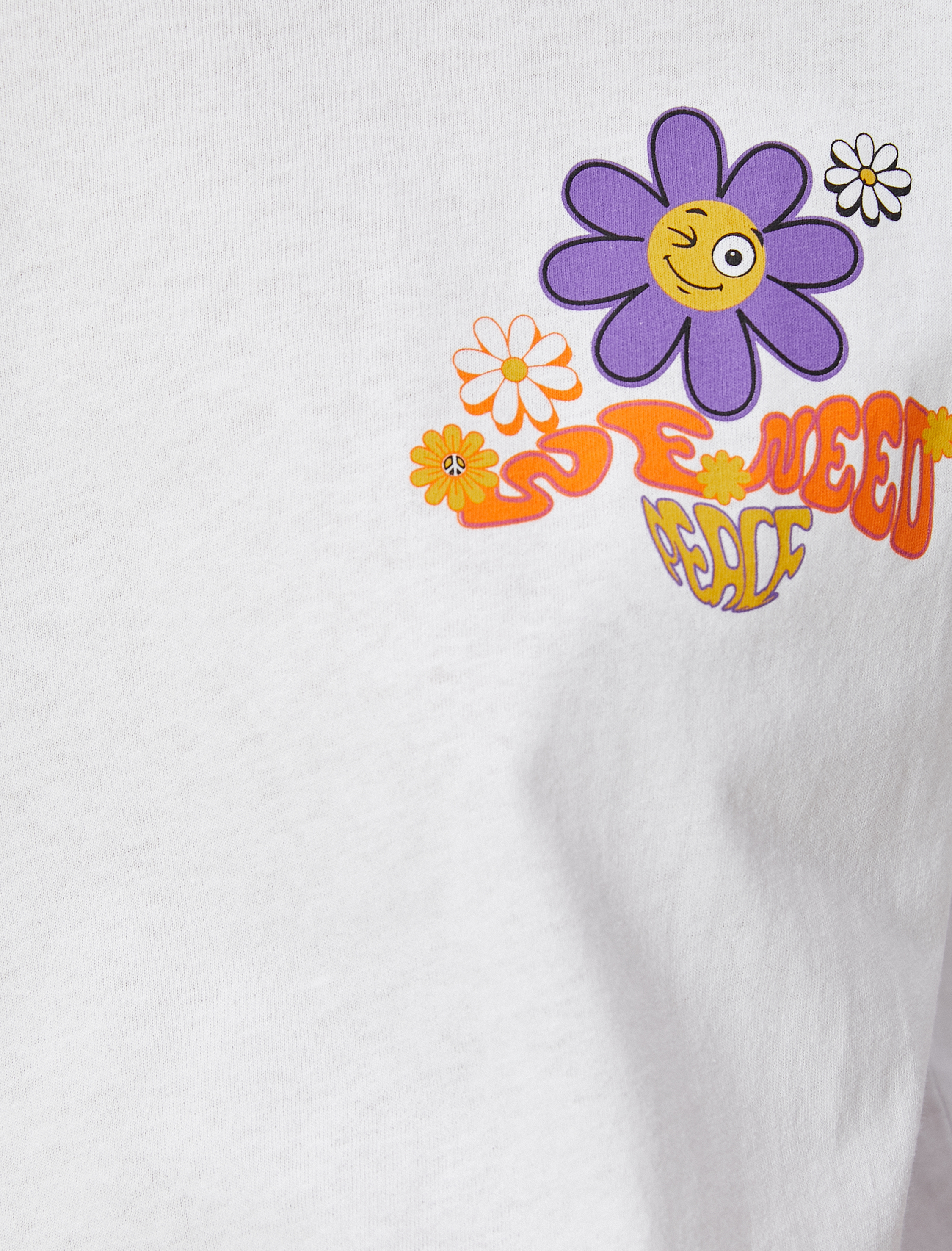   Oversize Tişört Sırt Baskılı Kısa Kollu Bisiklet Yaka Pamuklu