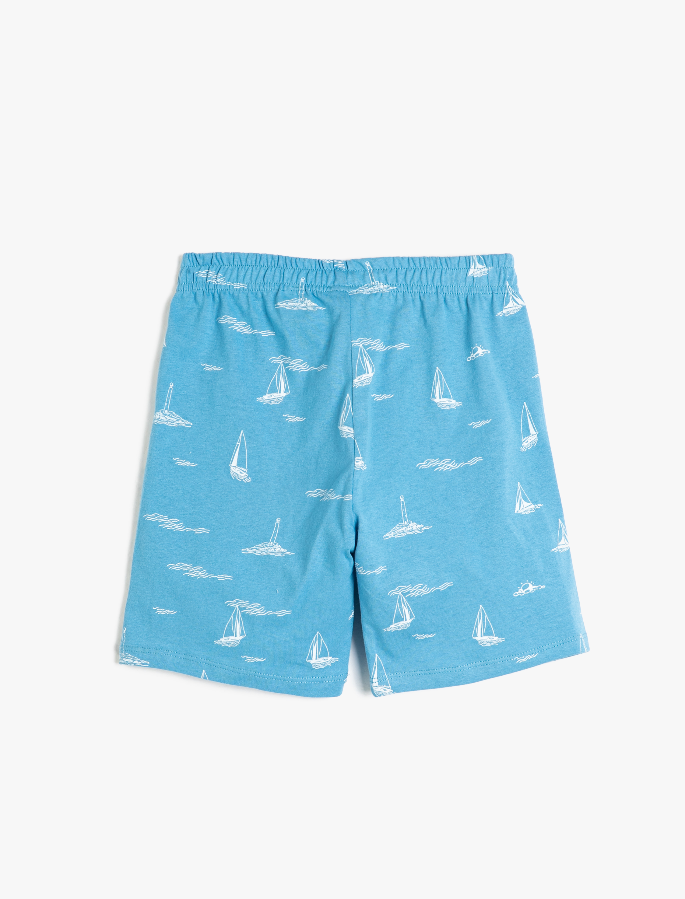  Erkek Çocuk Şort Beli Bağlamalı Pamuklu Baskılı