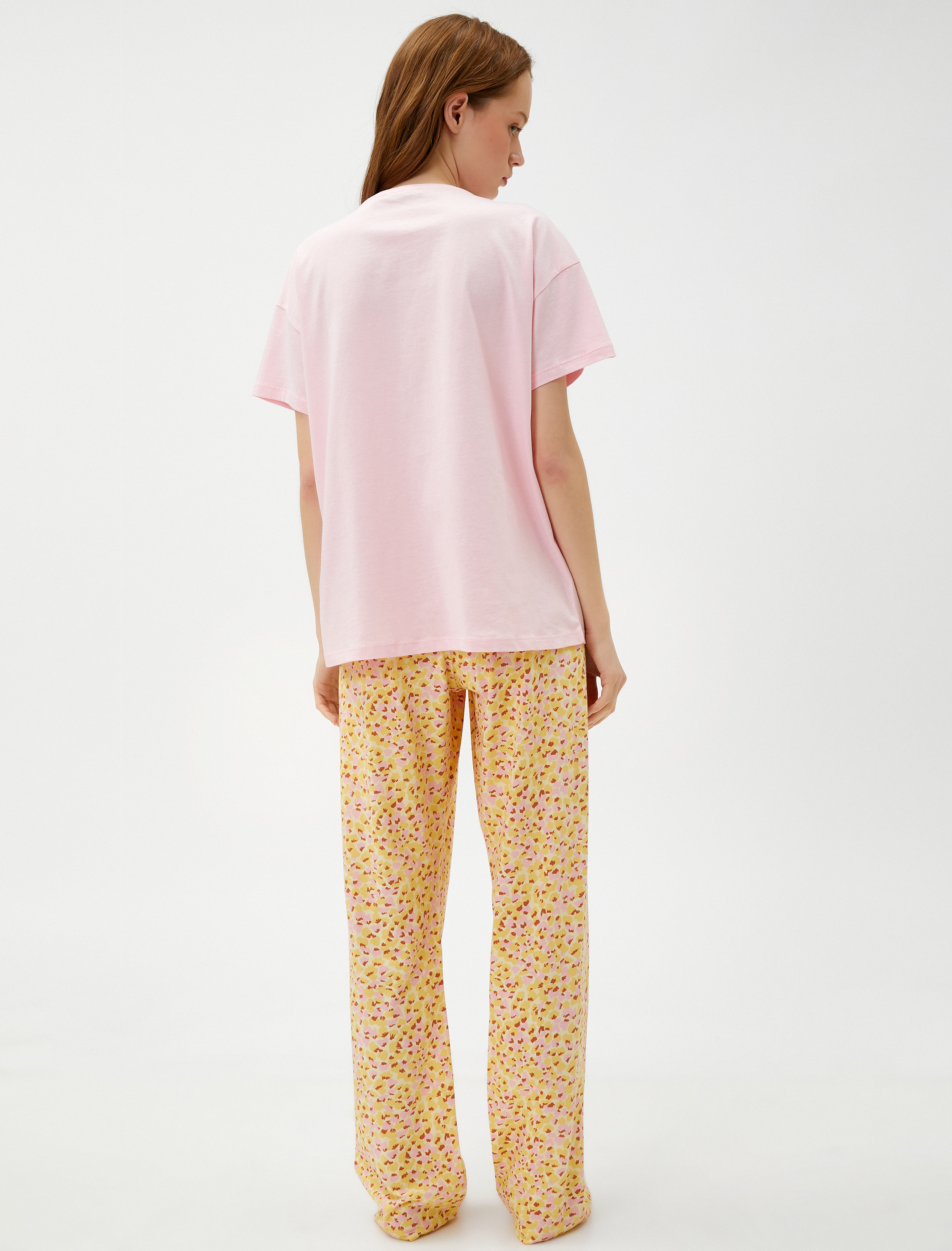   Pamuklu Pijama Takımı Kısa Kollu Desenli Baskılı