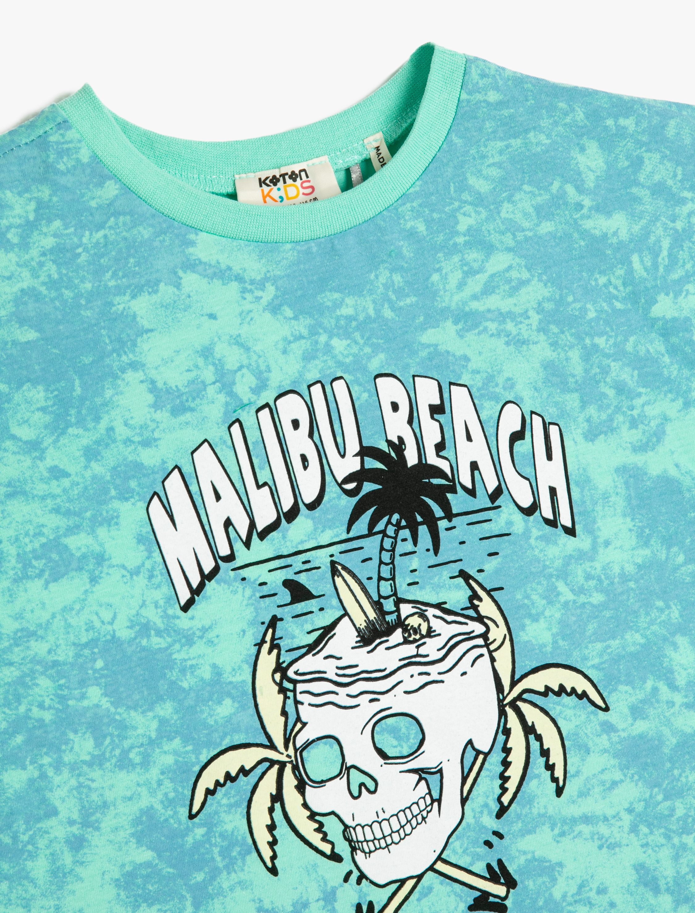  Erkek Çocuk Tişört Kısa Kollu Baskılı Batik Desenli Pamuklu