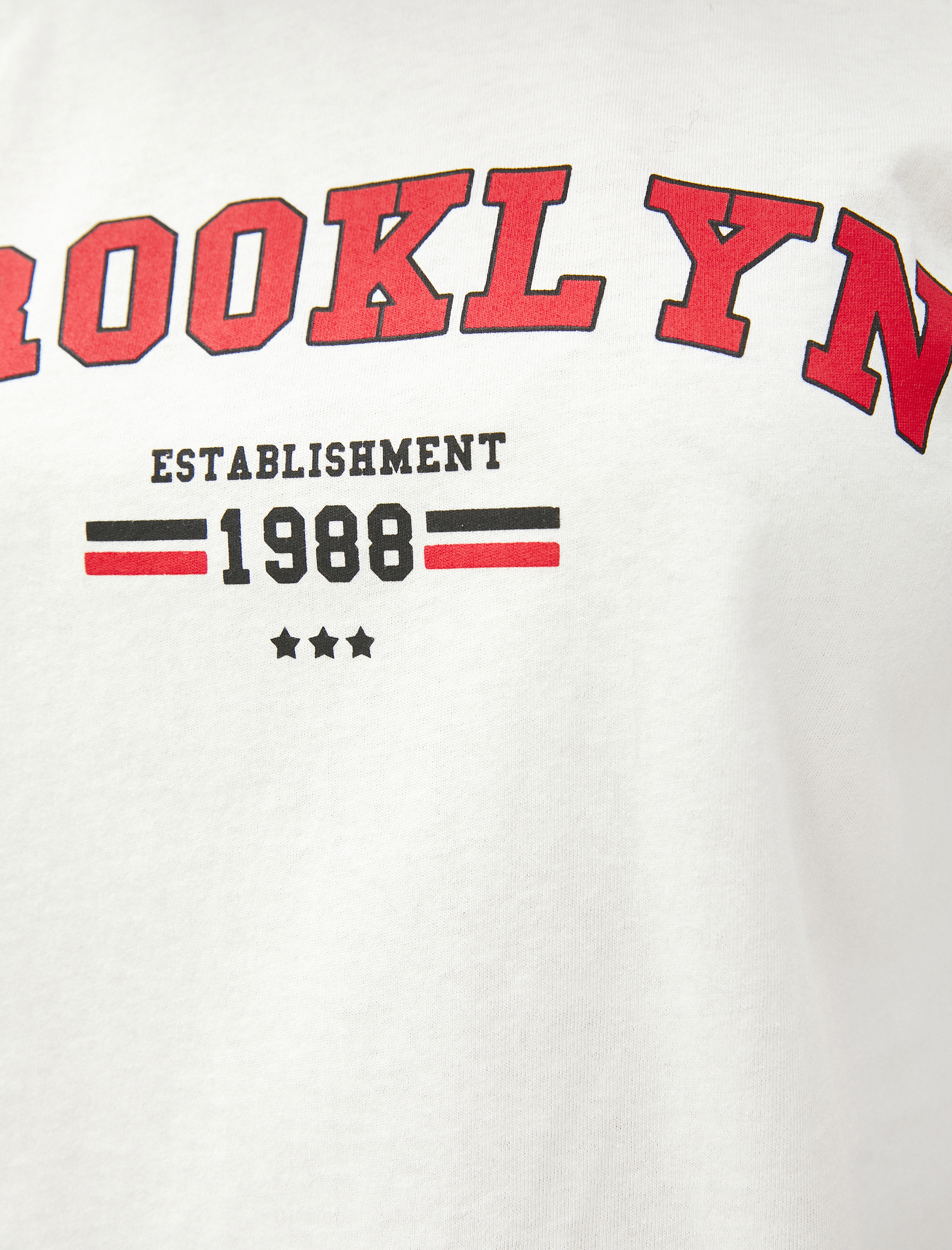   Kolej Baskılı Tişört Bisiklet Yaka Kısa Kollu