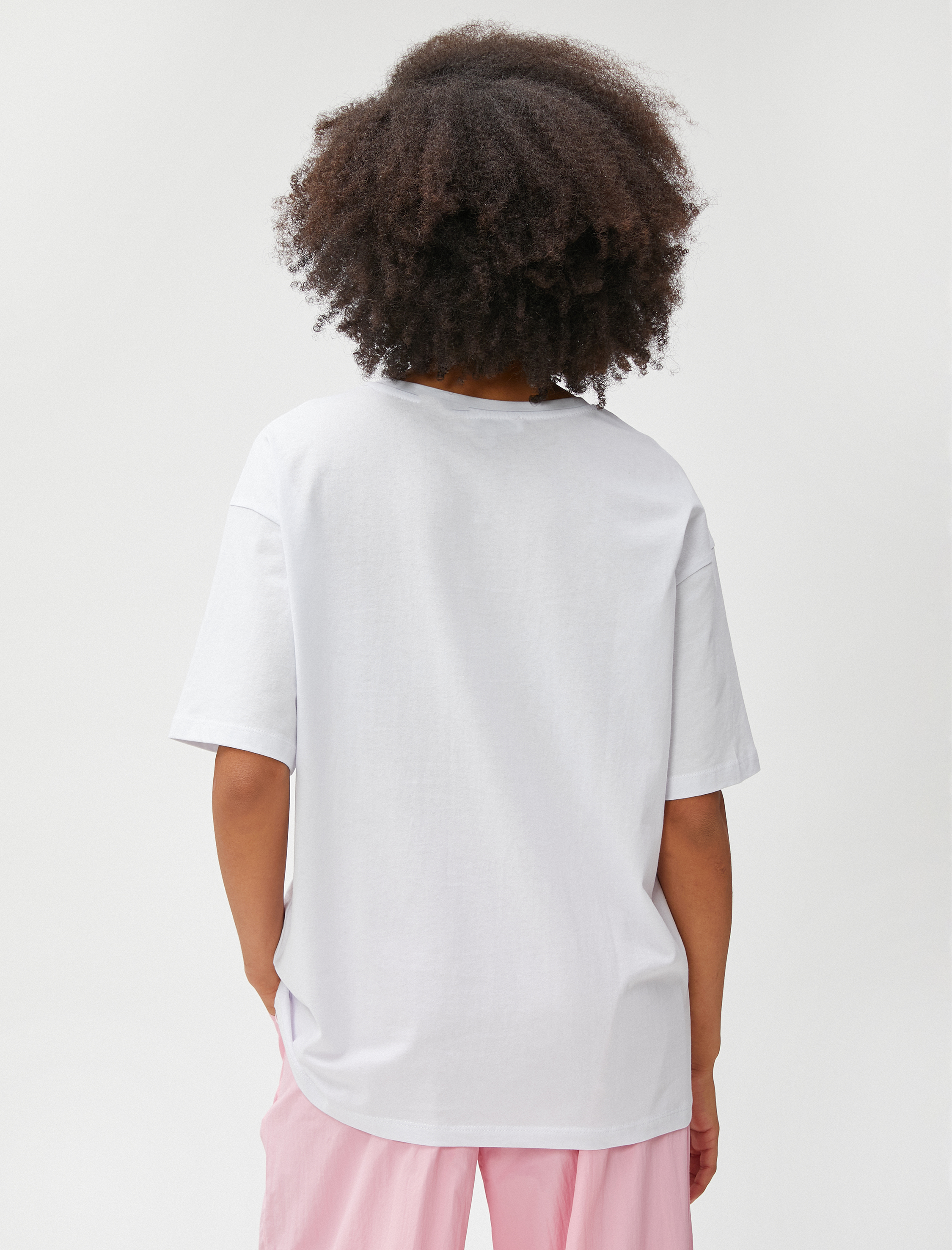   Anime Oversize Tişört Kısa Kollu Bisiklet Yaka Pamuklu