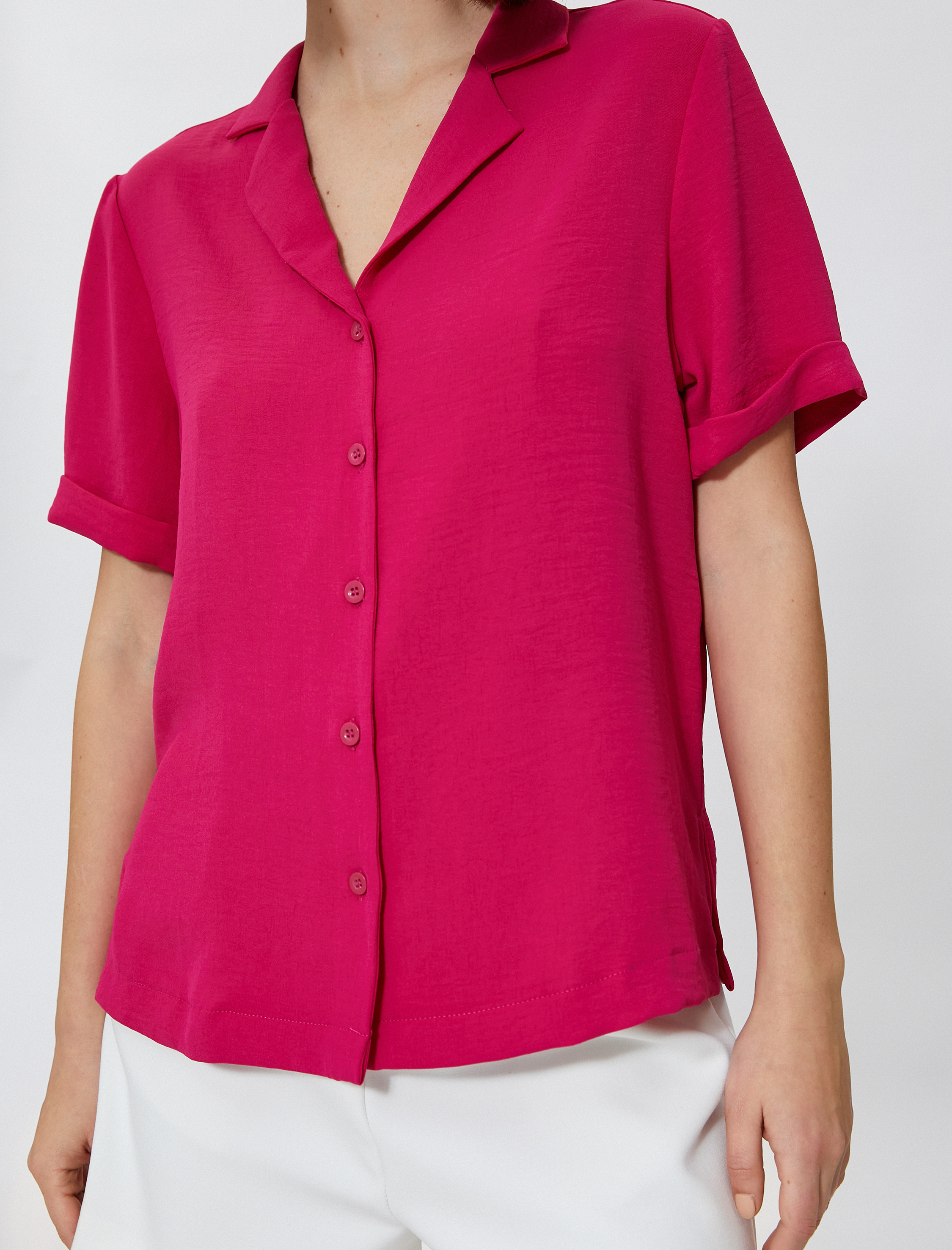   Ceket Yaka Gömlek Kısa Kollu