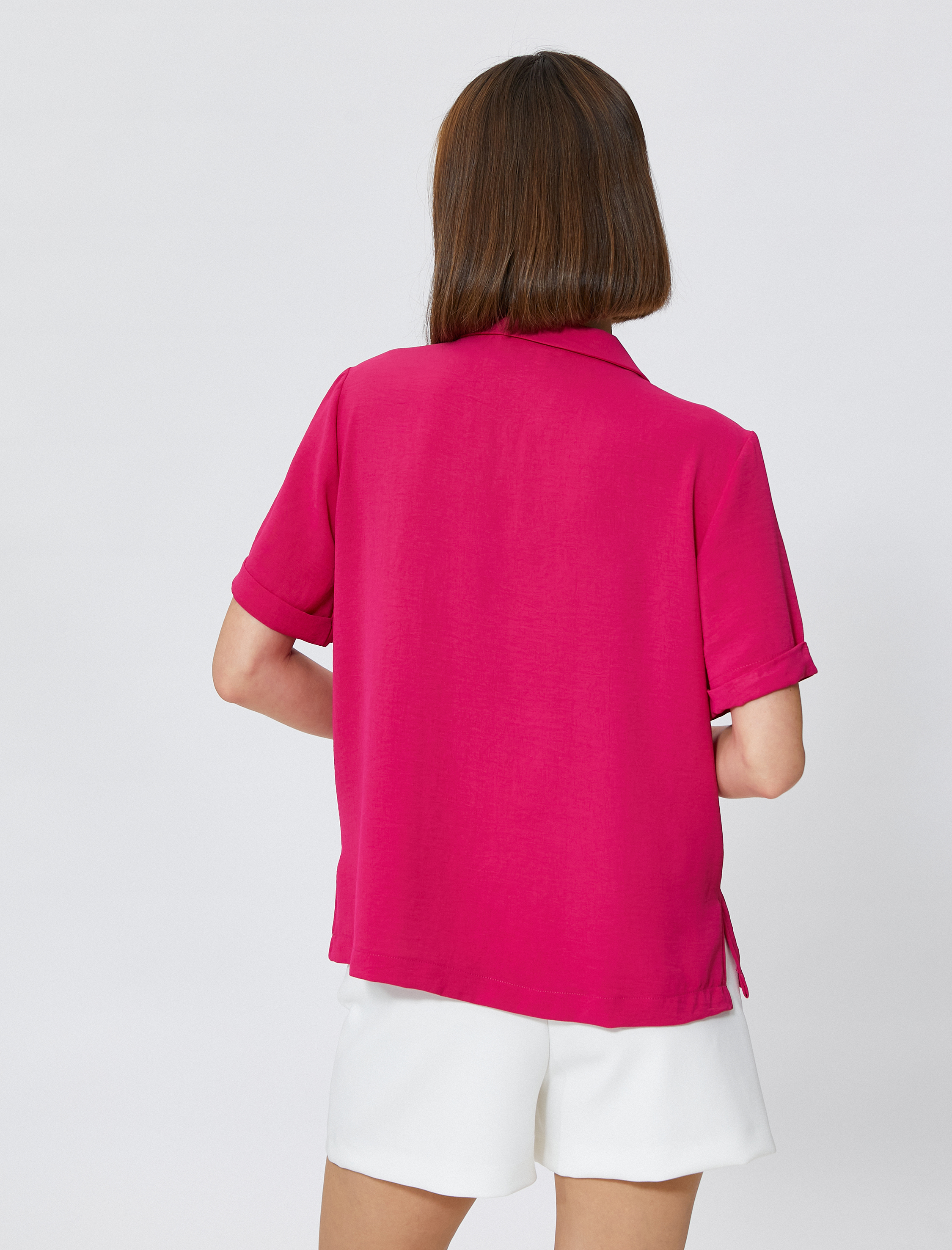   Ceket Yaka Gömlek Kısa Kollu