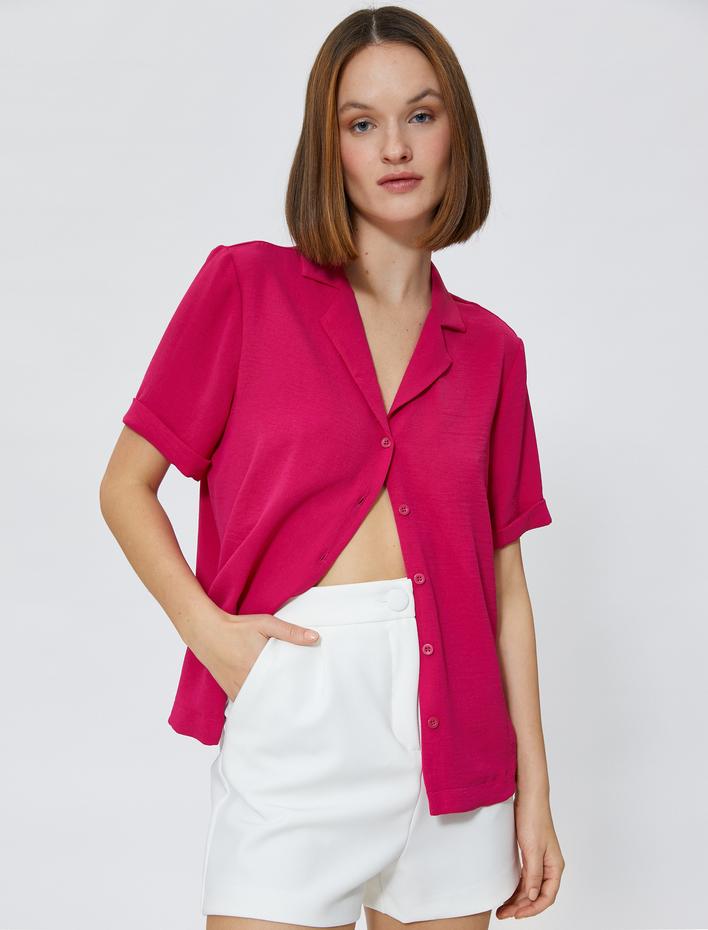  Ceket Yaka Gömlek Kısa Kollu