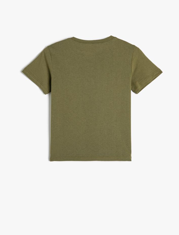 Erkek Çocuk Tişört Kısa Kollu Bisiklet Yaka Baskılı Pamuklu