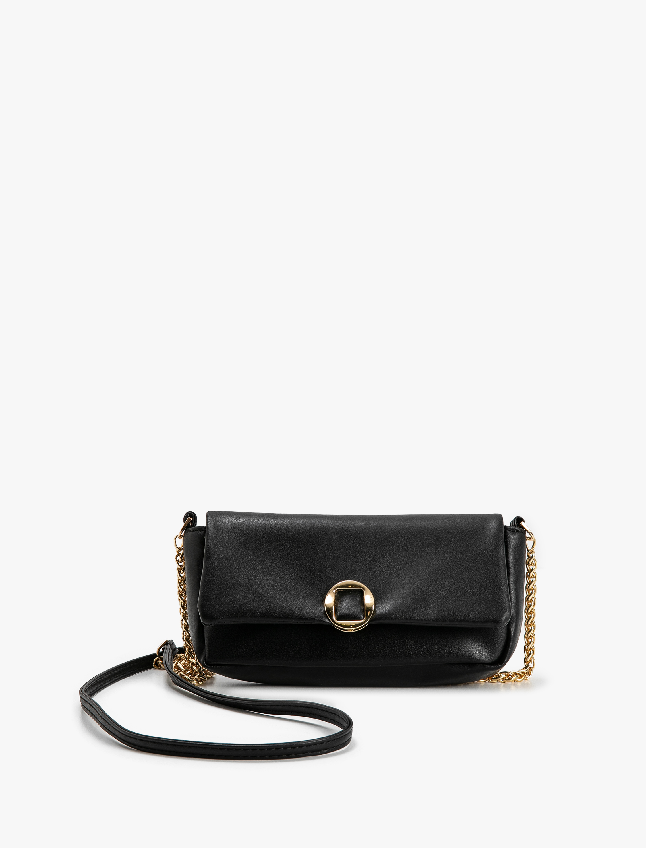  Kadın Çapraz Vintage Çanta Suni Deri Metal Tokalı Zincir Askılı