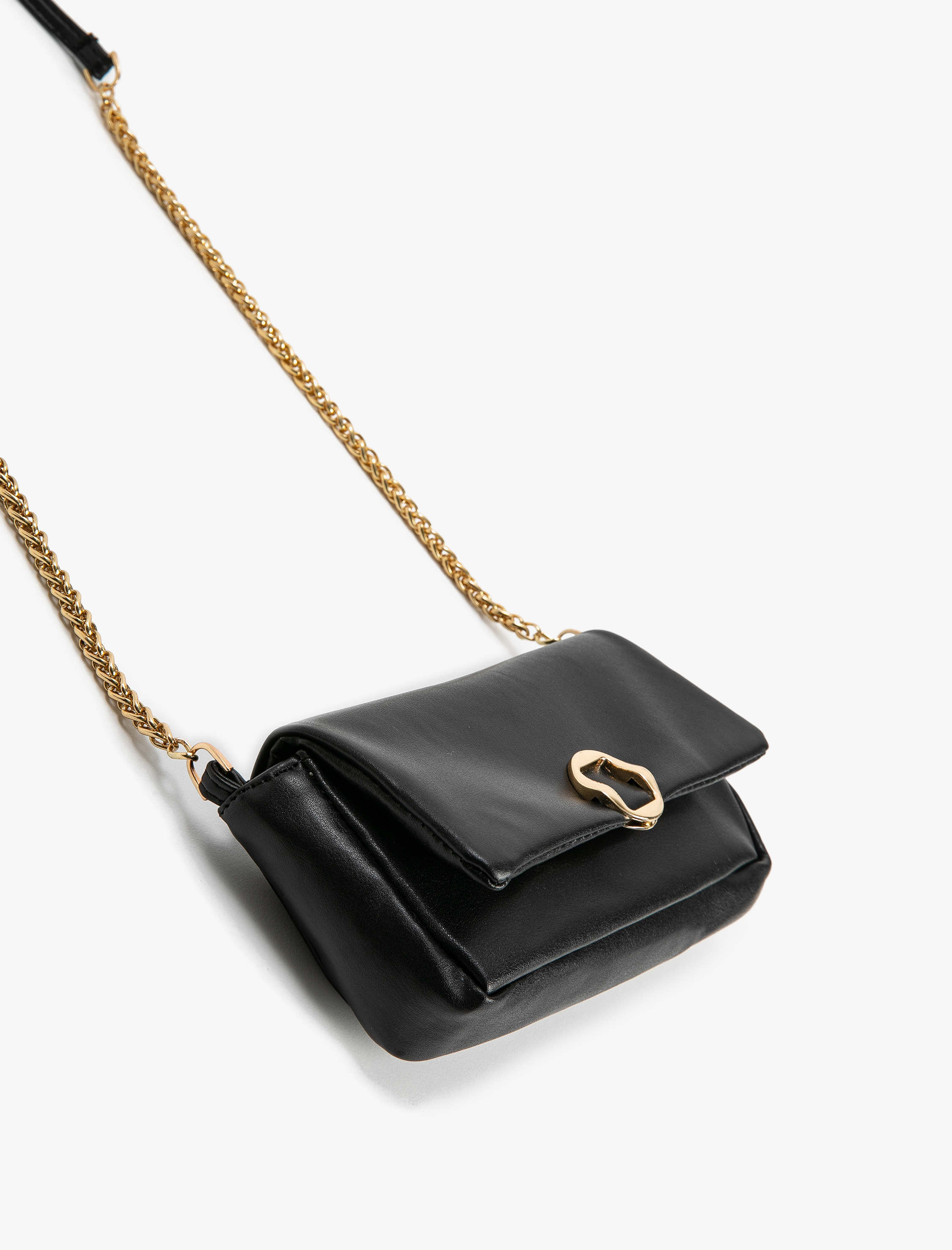  Kadın Çapraz Vintage Çanta Suni Deri Metal Tokalı Zincir Askılı