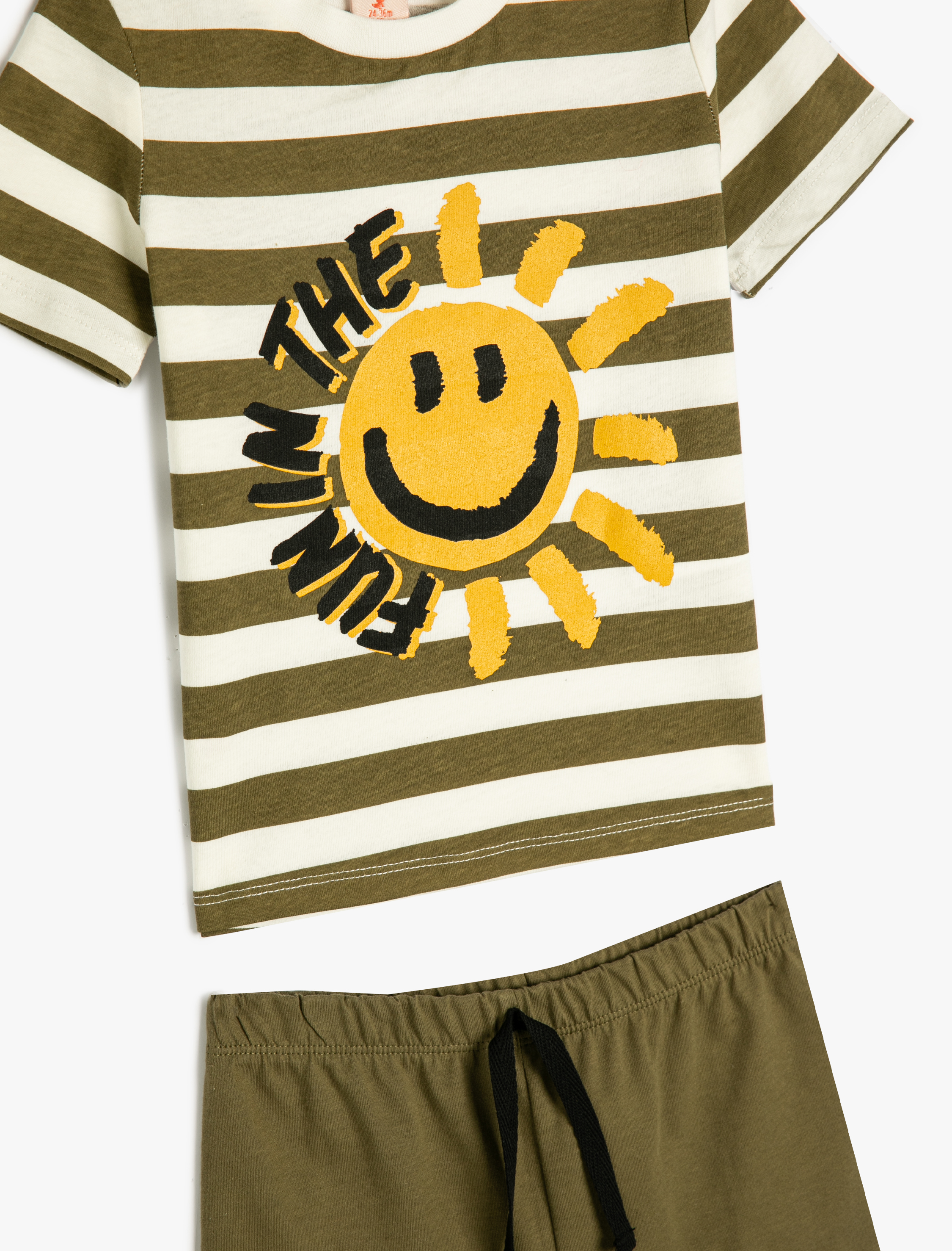  Erkek Bebek Takım 2'li Şort Tişört Baskılı Pamuklu