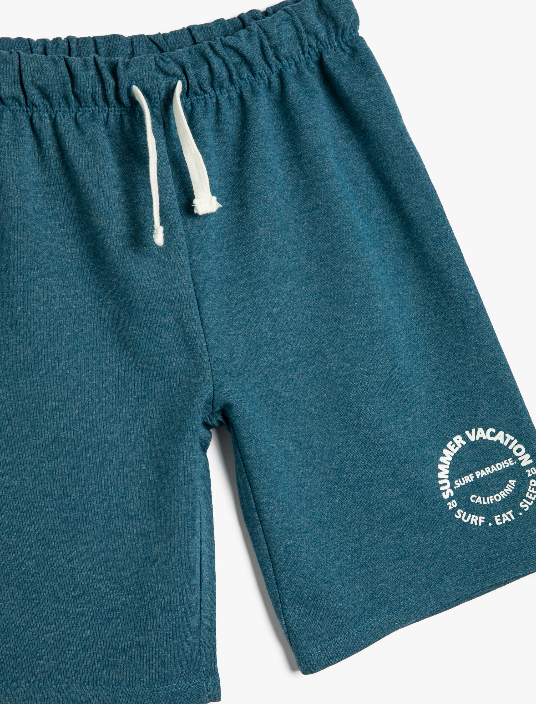  Erkek Çocuk Şort Beli Bağlamalı Baskı Detaylı