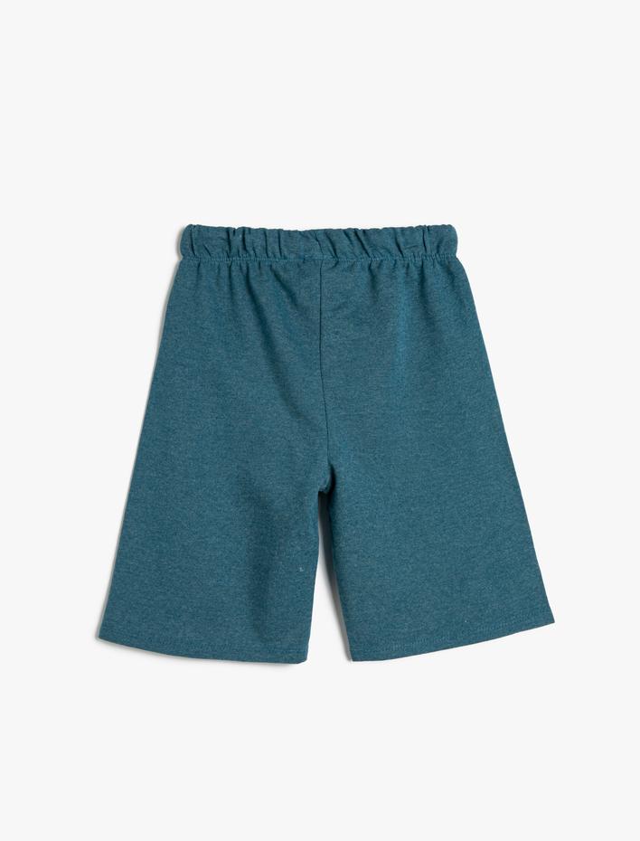 Erkek Çocuk Şort Beli Bağlamalı Baskı Detaylı