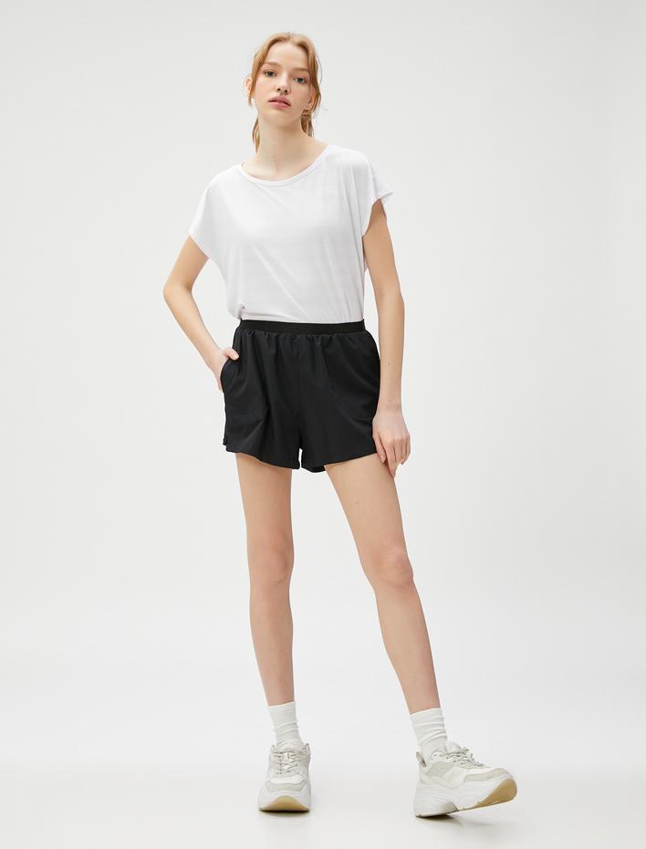  Minimal Baskılı Spor Tişört Bisiklet Yaka