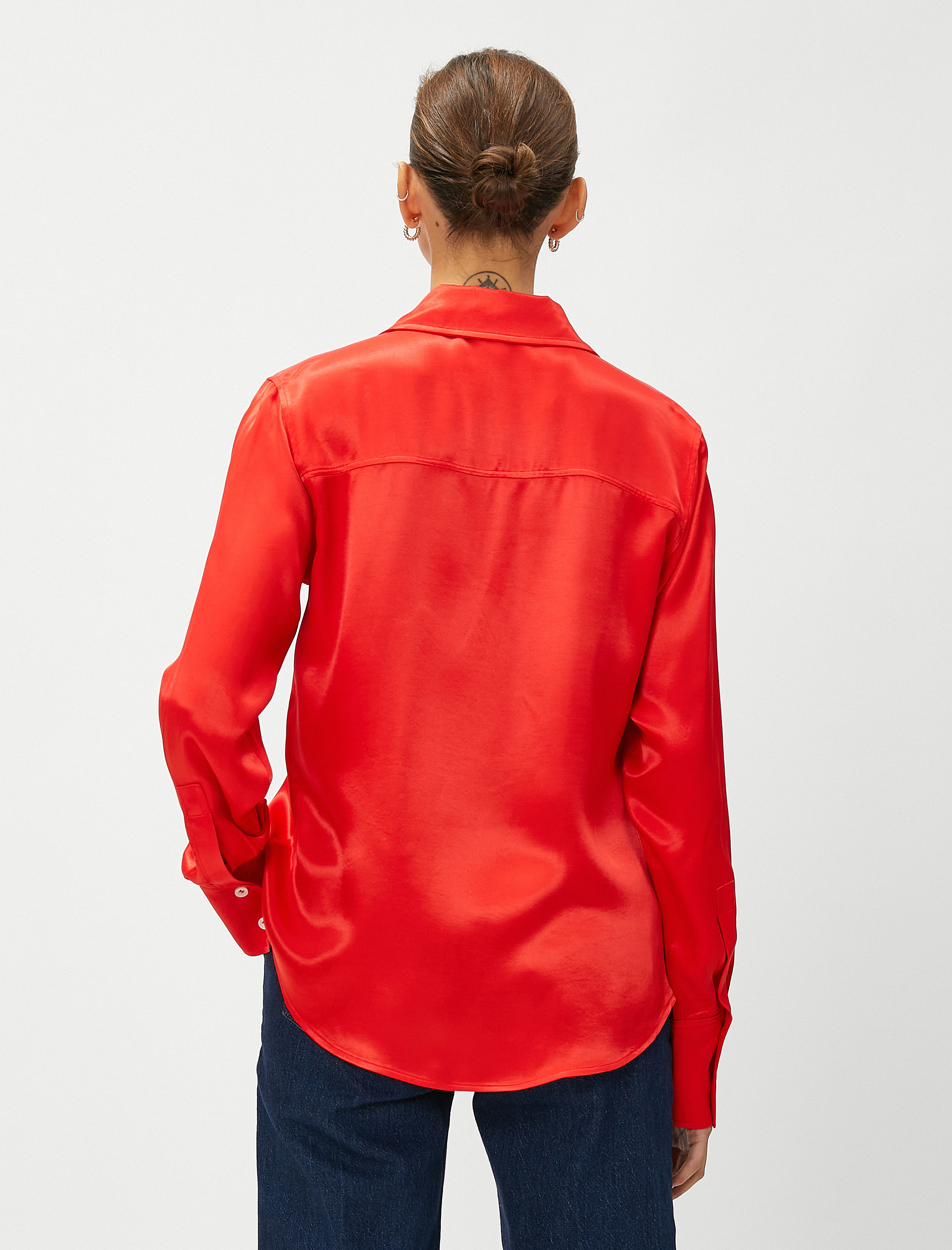 Saten Uzun Kollu Gömlek