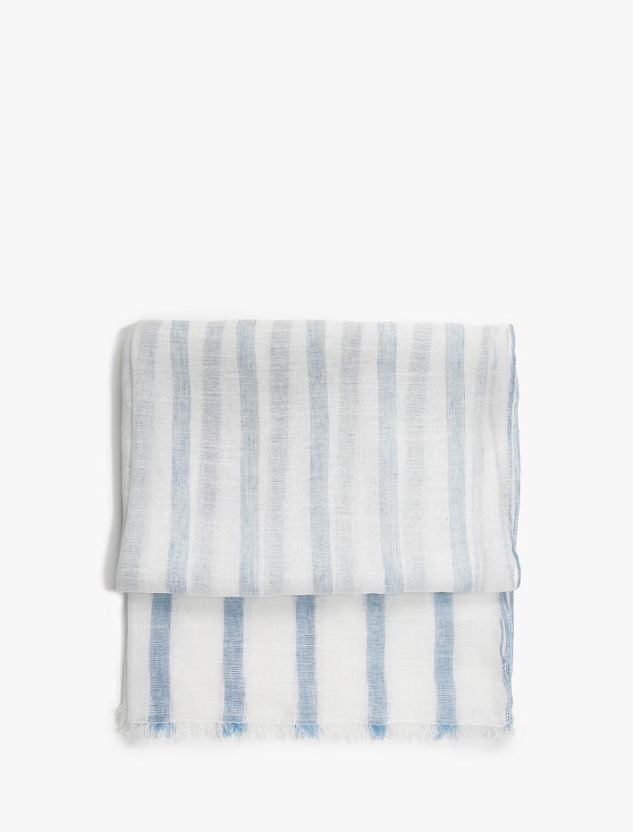 Kadın Keten Fular Çizgili 70x180 cm