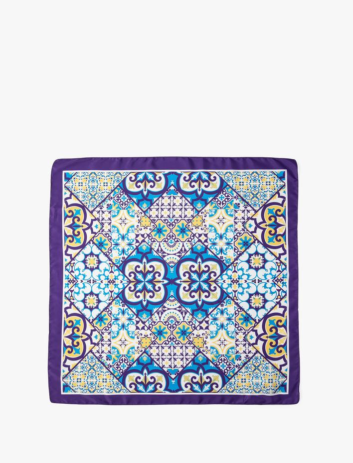 Kadın Bandana Floral Baskılı Parlak