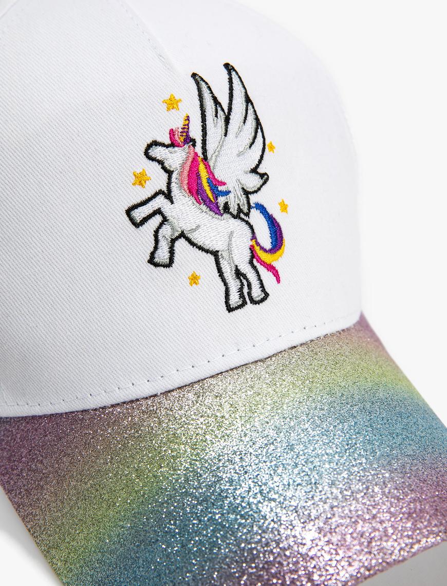  Kız Çocuk Unicorn Şapka Simli İşlemeli