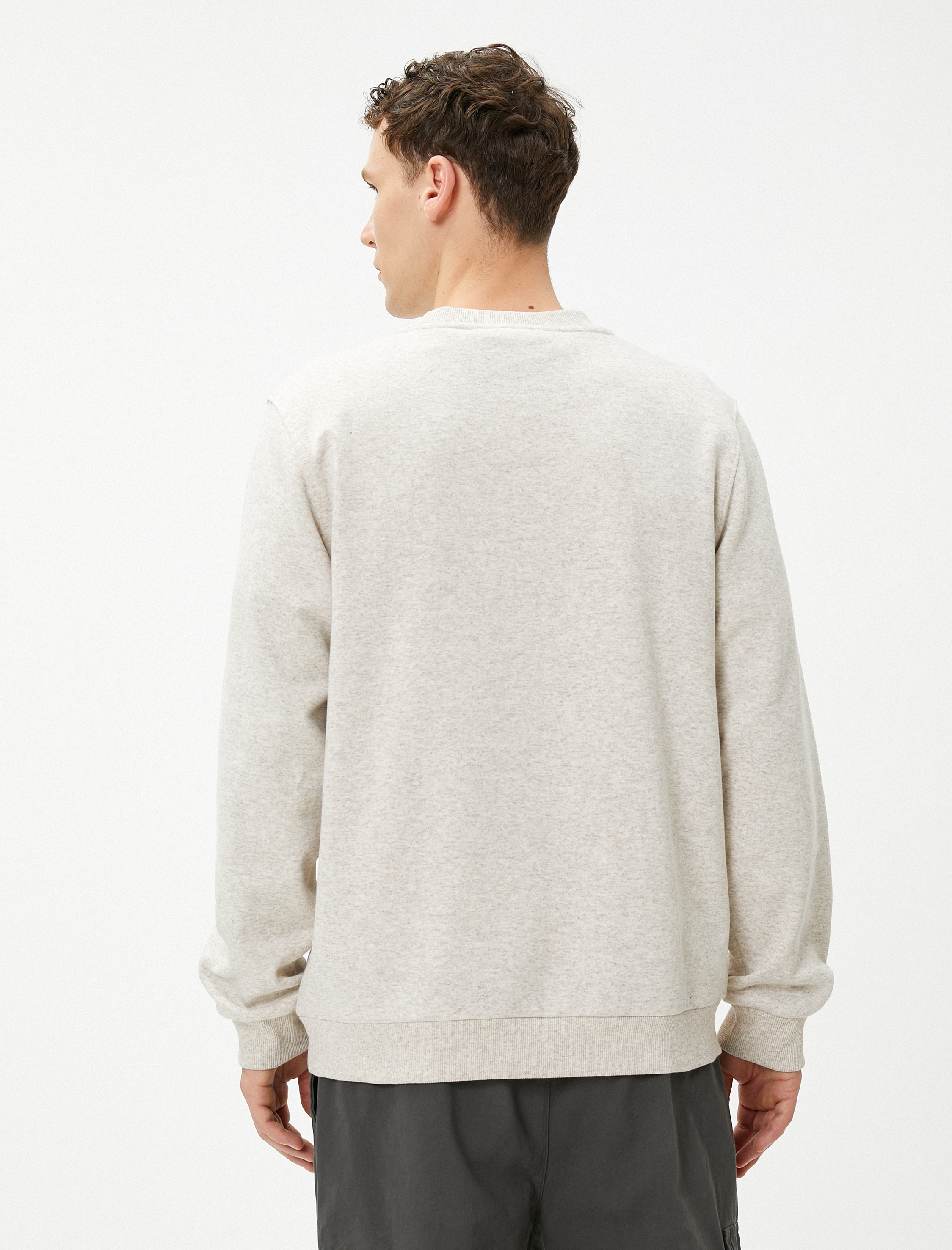   Kolej Sweatshirt Şehir Baskılı Bisiklet Yaka Uzun Kollu Şardonlu