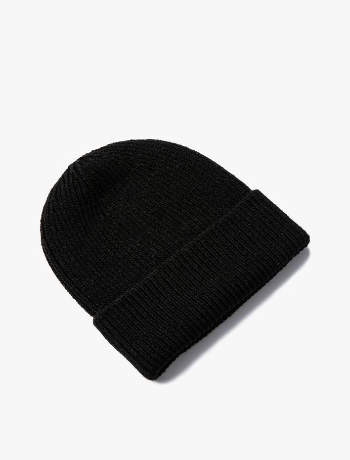 Erkek Basic Örgü Bere Katlama Detaylı