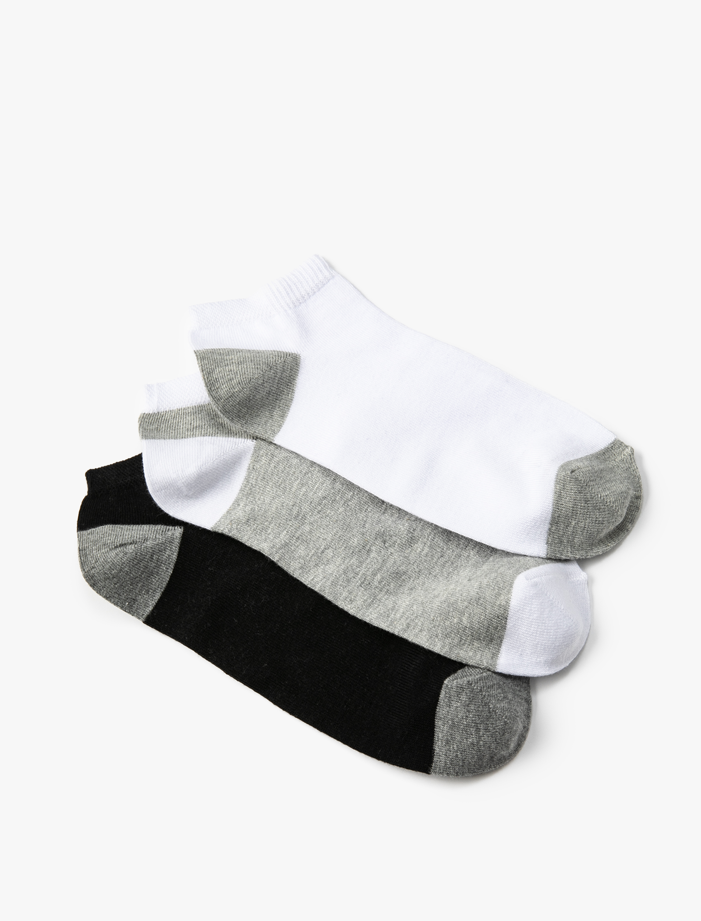  Erkek 3'lü Patik Çorap Seti Çok Renkli