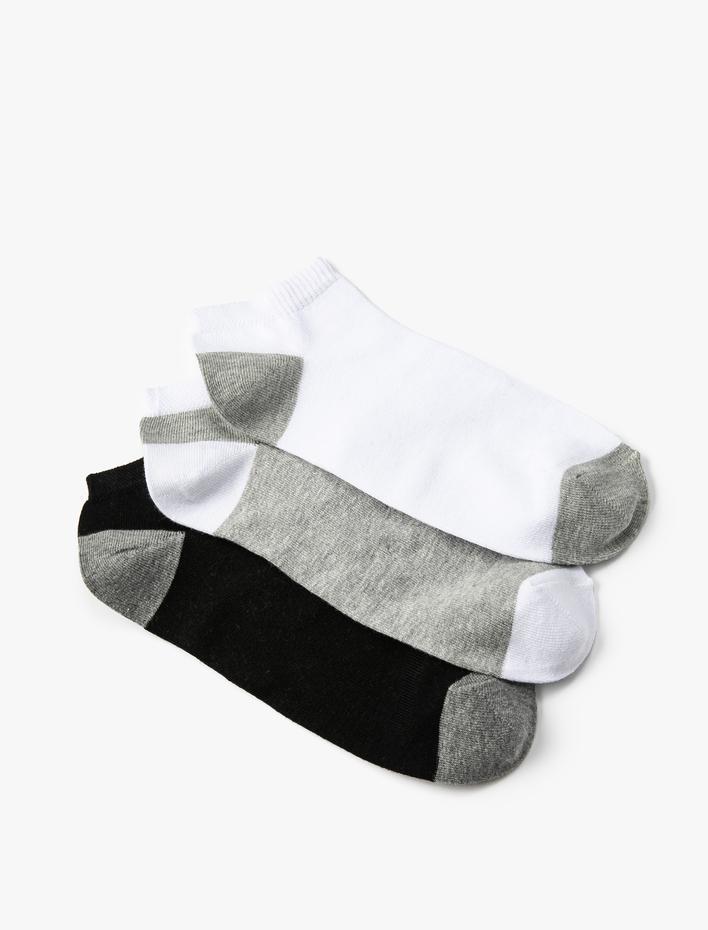 Erkek 3'lü Patik Çorap Seti Çok Renkli
