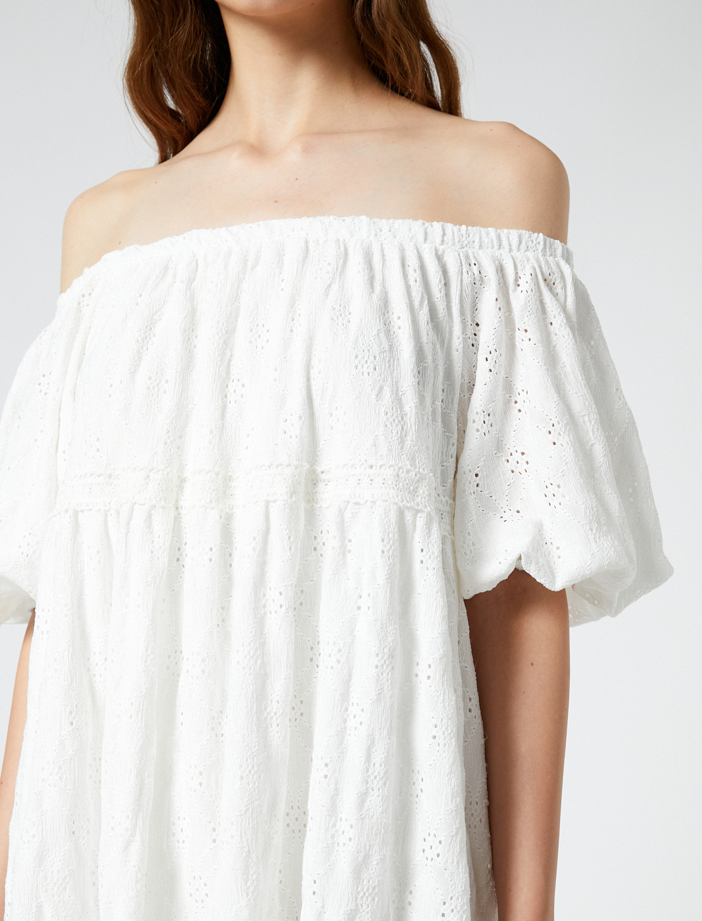   Fisto Elbise Balon Kol Katlı