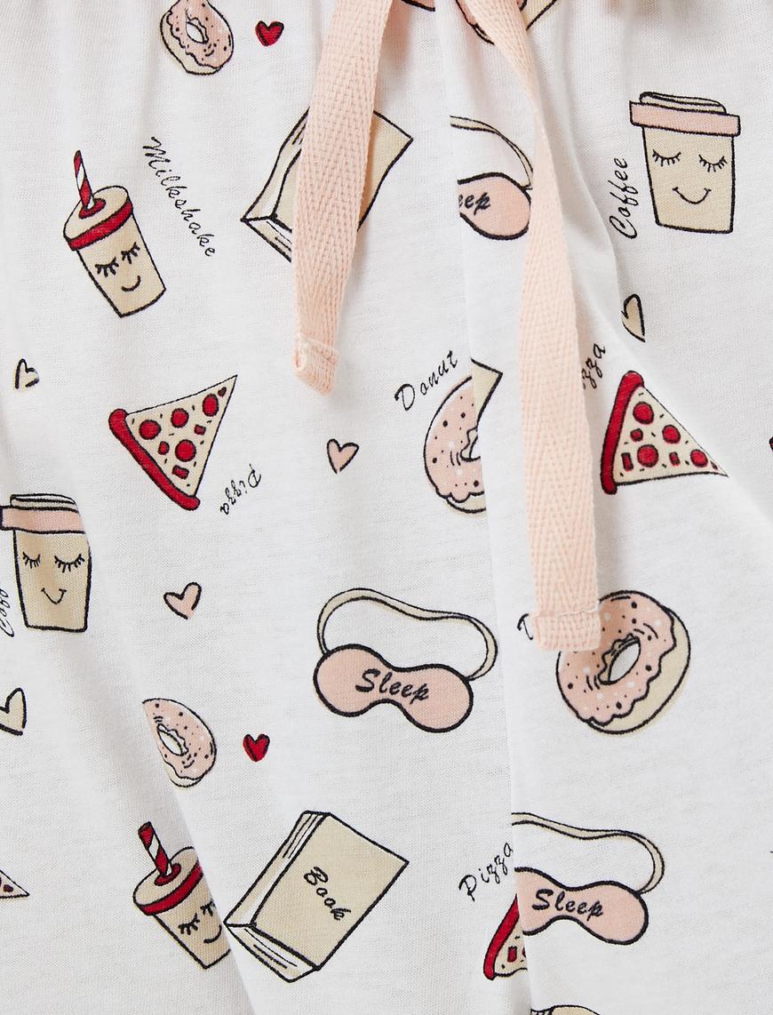   Pijama Takımı Kısa Kollu Desenli