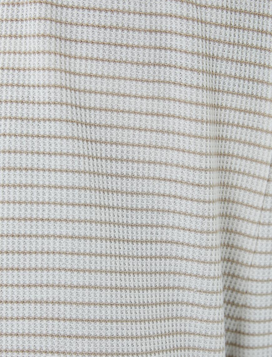   Düz Paça Pijama Altı Beli Lastikli Dokulu Viskon Karışımlı