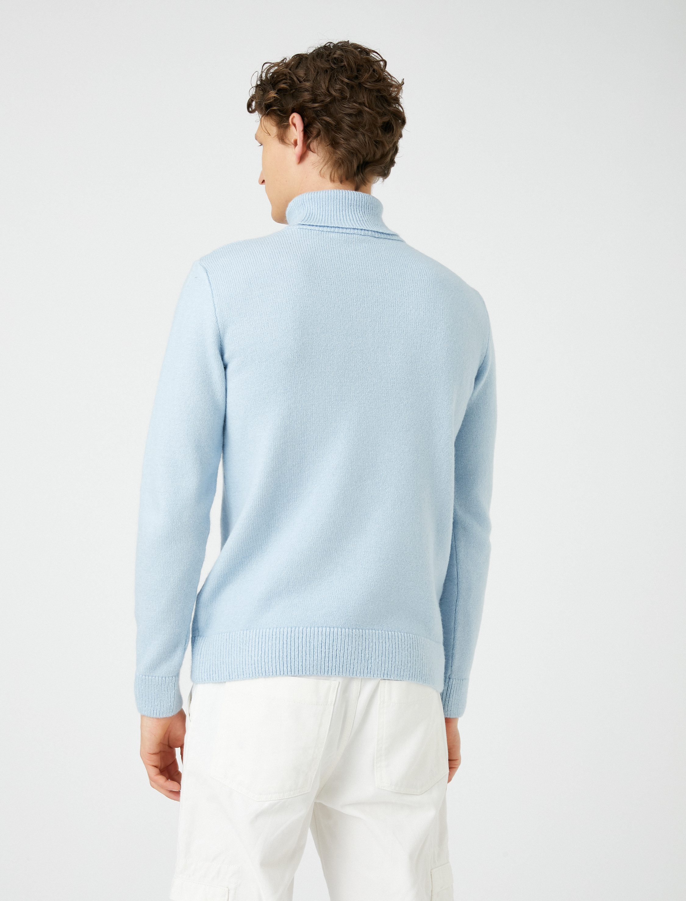   Balıkçı Yaka Kazak Basic Dar Kesim Akrilik Karışımlı