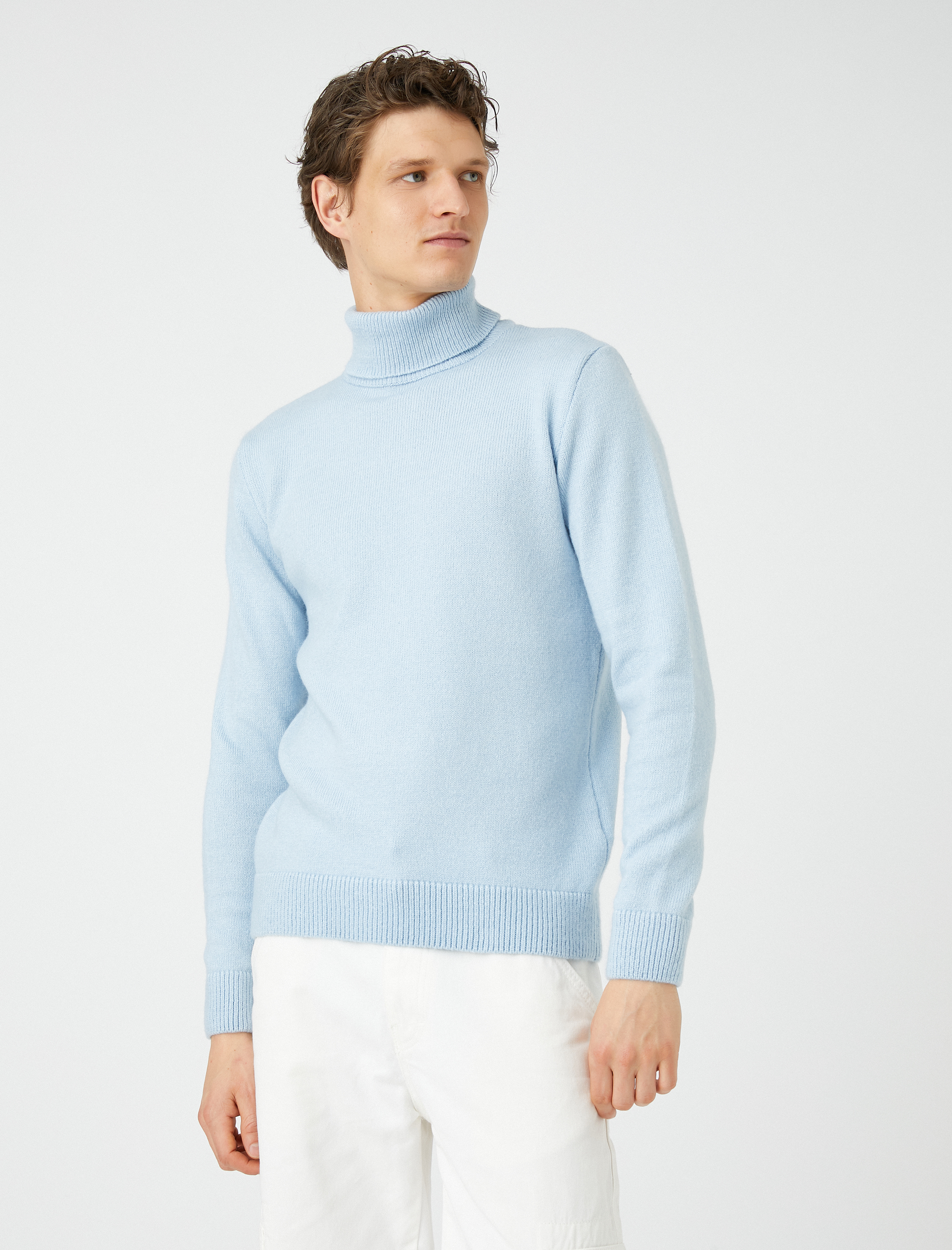   Balıkçı Yaka Kazak Basic Dar Kesim Akrilik Karışımlı