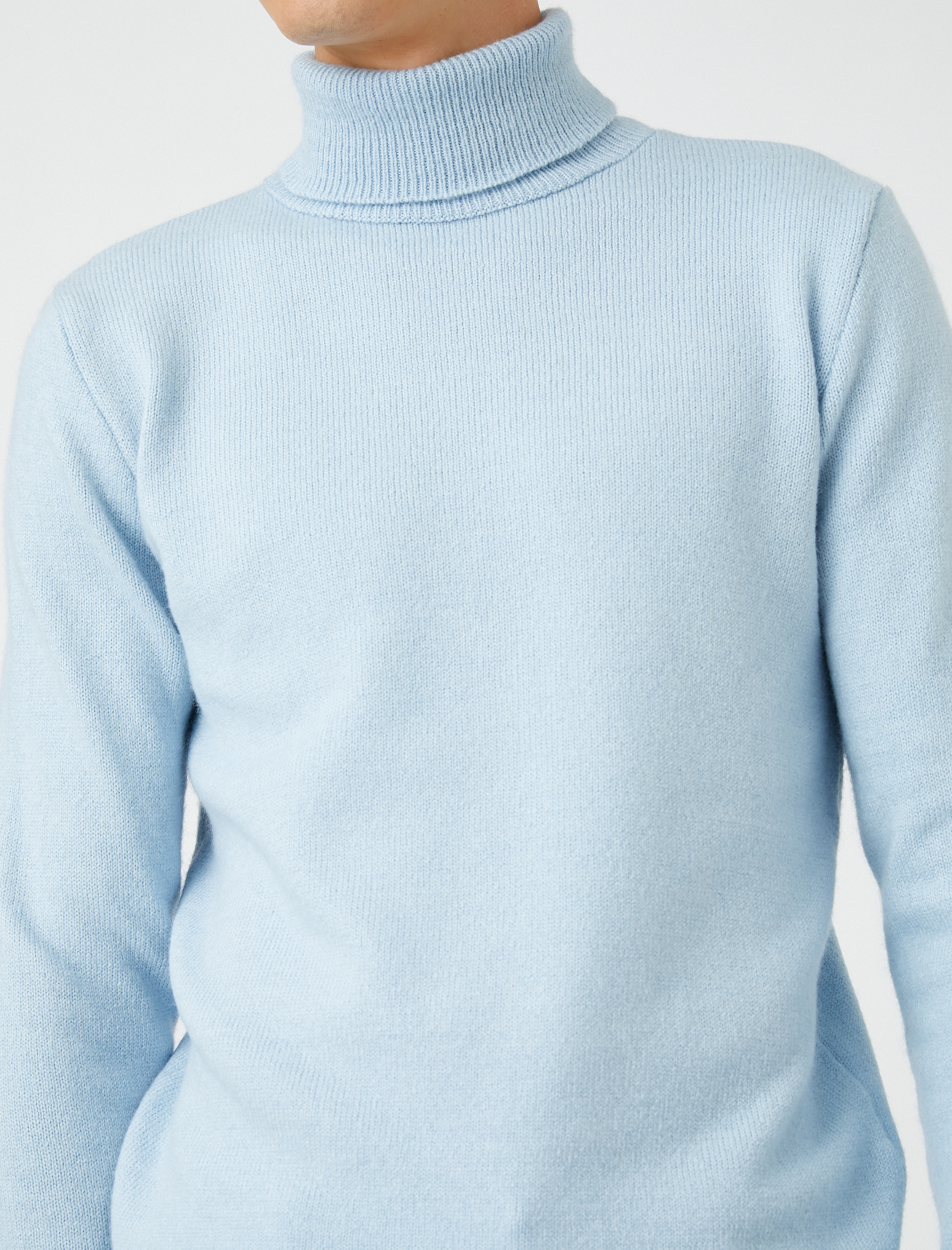   Balıkçı Yaka Kazak Basic Dar Kesim Akrilik Karışımlı