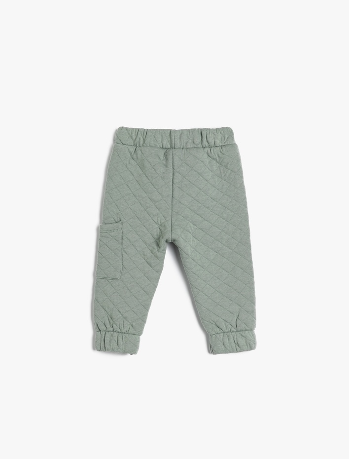 Erkek Bebek Jogger Kapitone Eşofman Altı Beli Bağlamalı Cep Detaylı Pamuklu