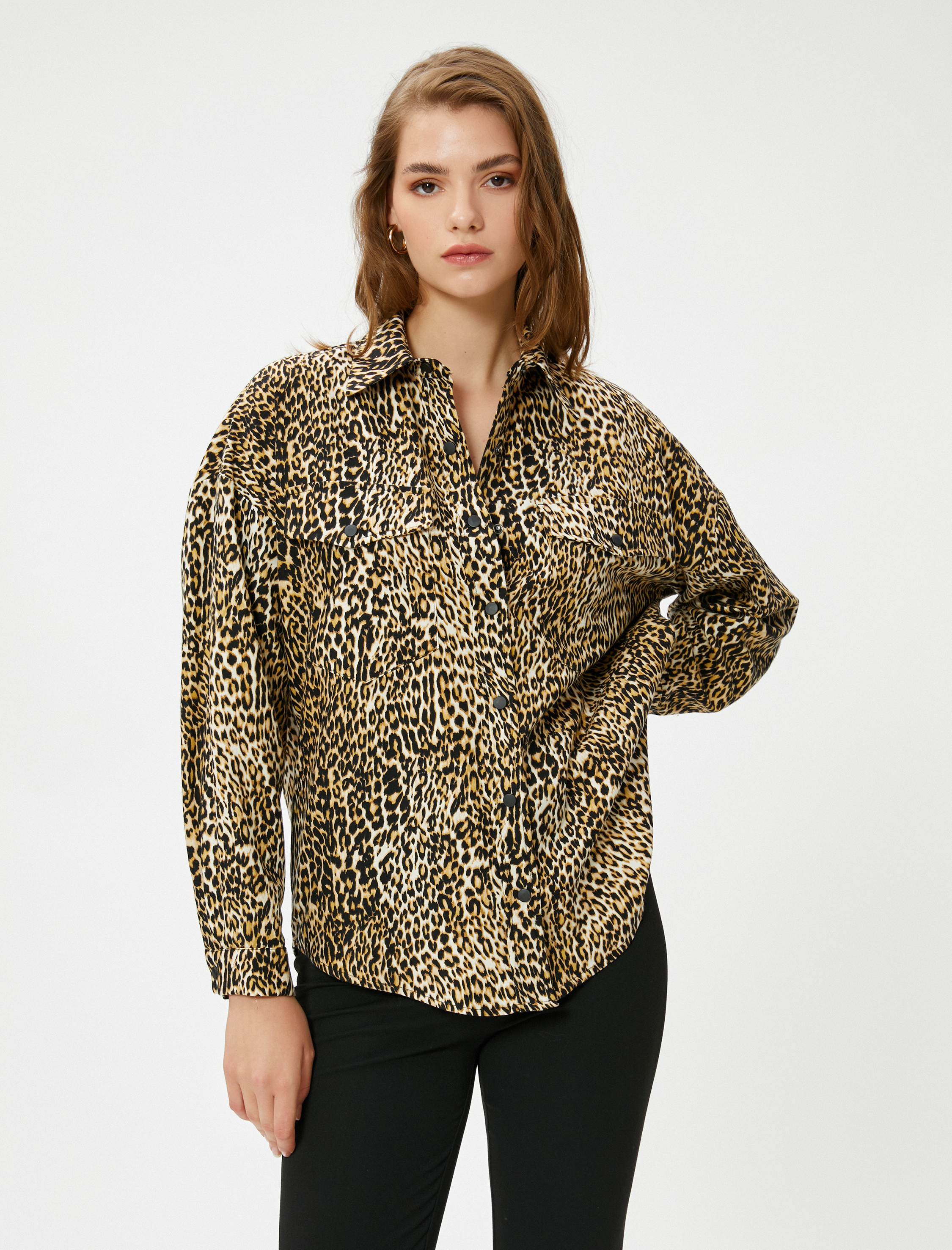   Viskon Gömlek Uzun Kollu Cepli