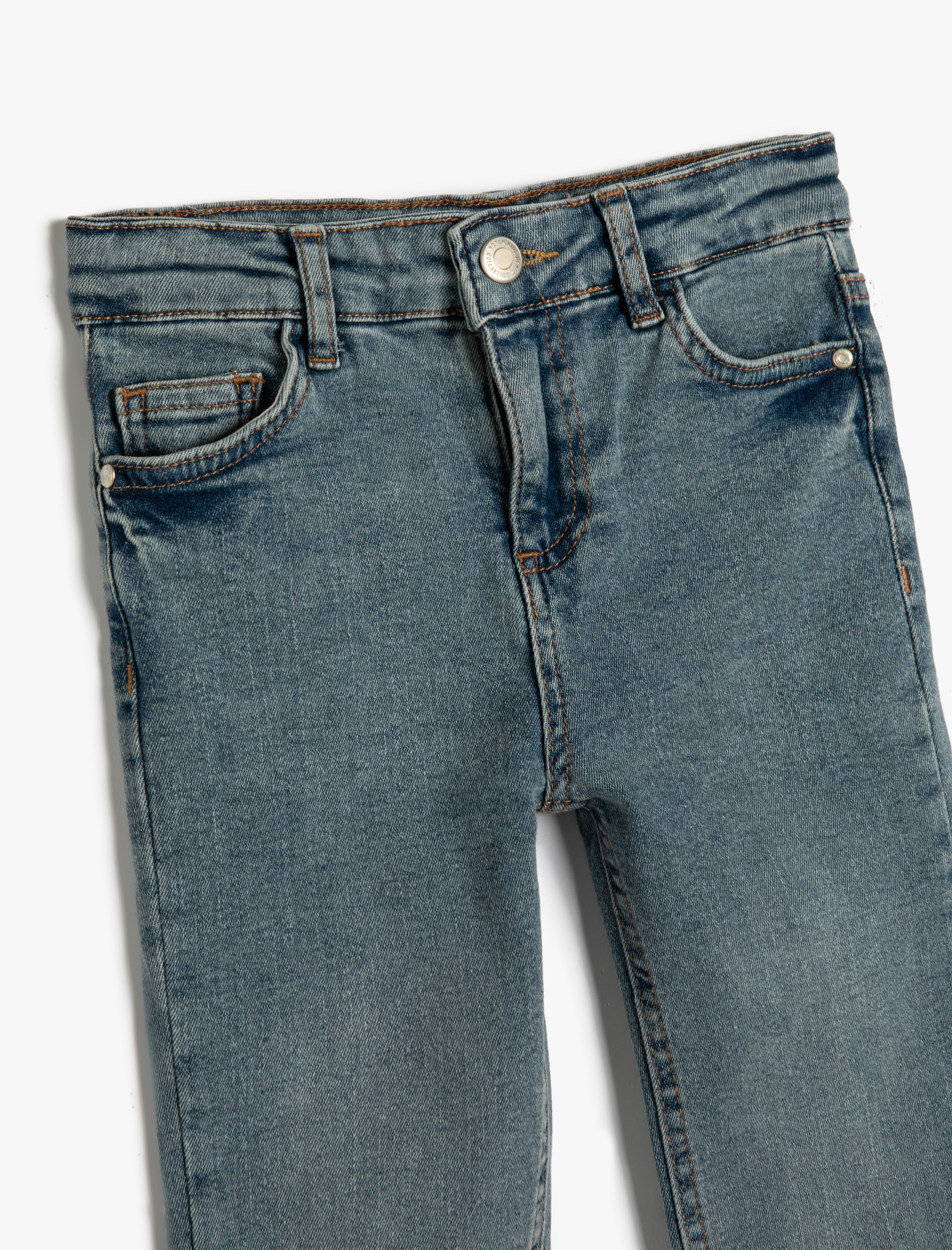  Kız Çocuk İspanyol Paça Kot Pantolon Pamuklu Cepli - Flare Jean