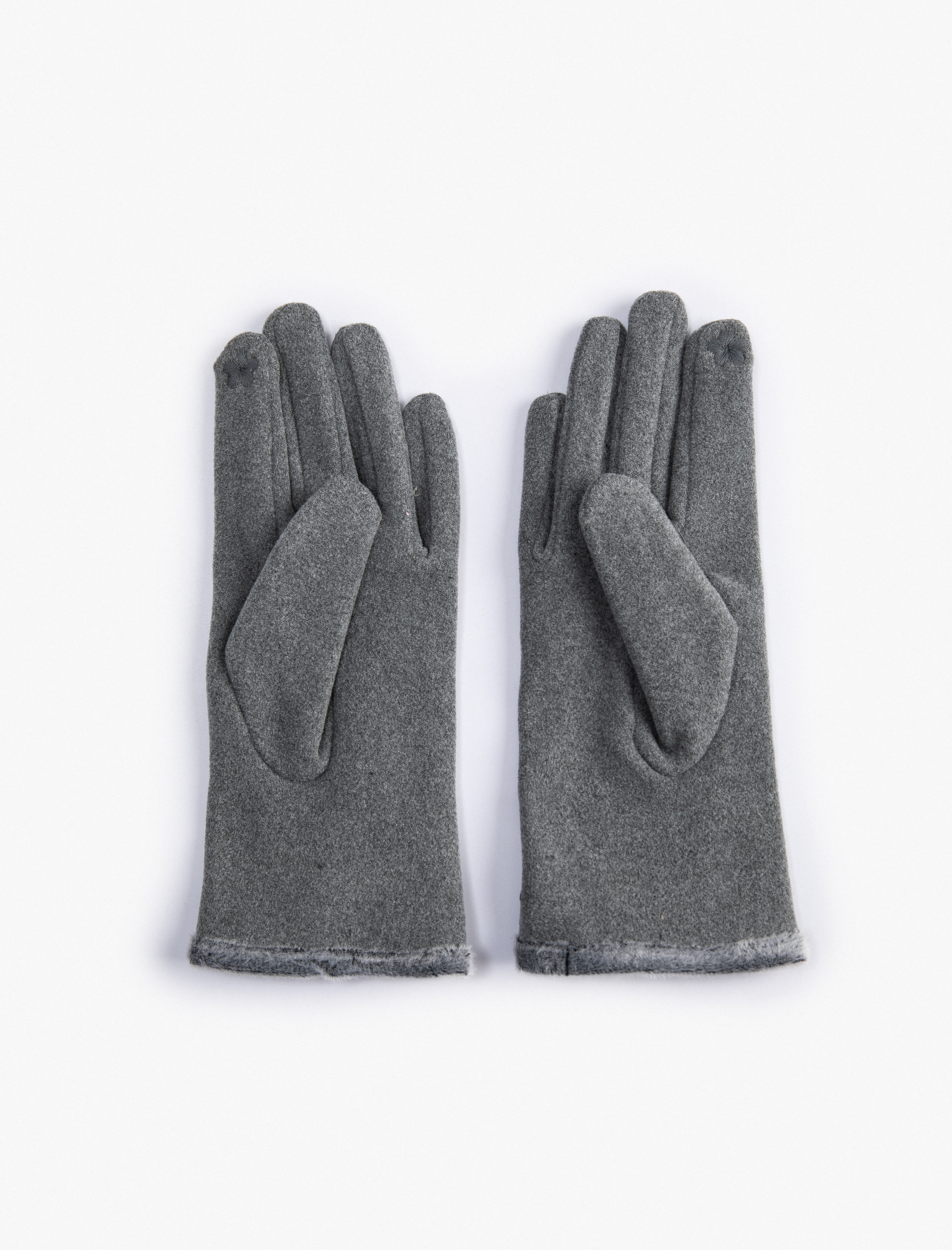 Kadın Eldiven Peluş Detaylı Yumuşak Dokulu