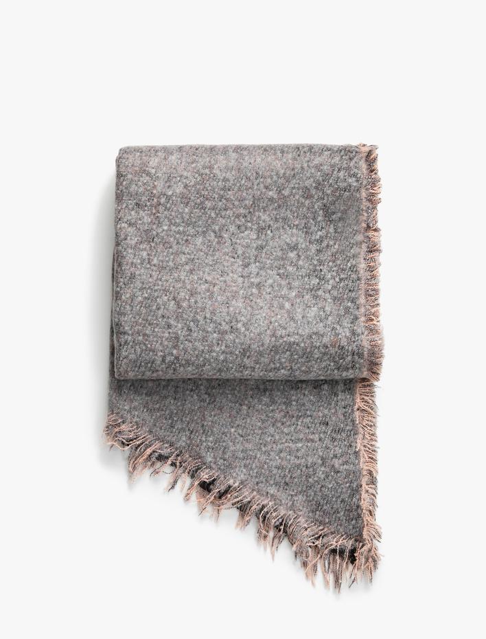 Kadın Basic Atkı Yumuşak Dokulu Püsküllü