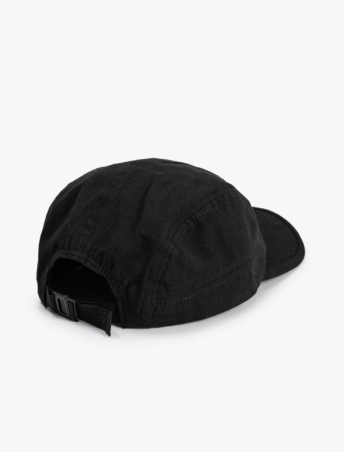 Erkek Kep Şapka Slogan Detaylı Etiket Baskılı