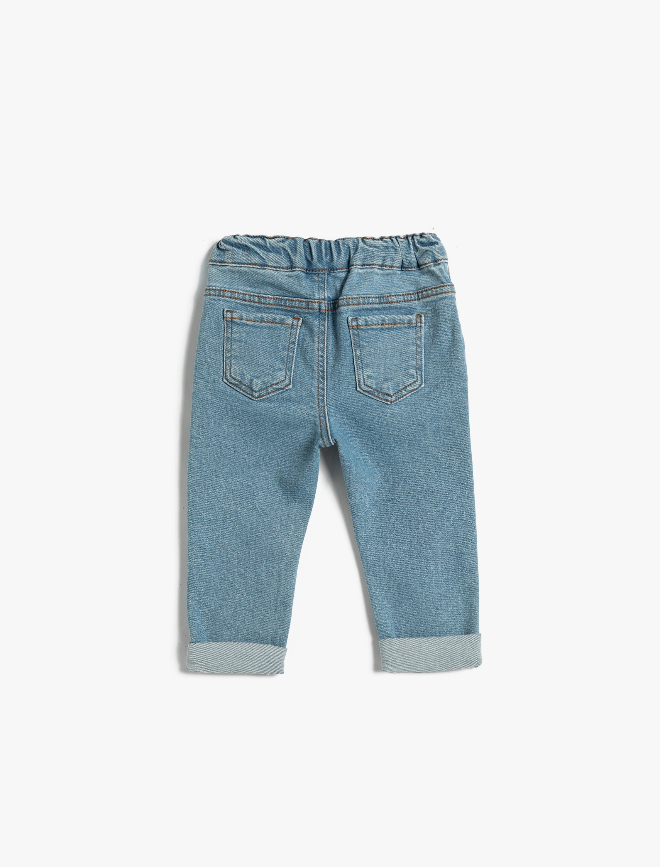  Erkek Bebek Kot Pantolon Cepli Beli Lastikli Pamuklu - Boyfriend Jean