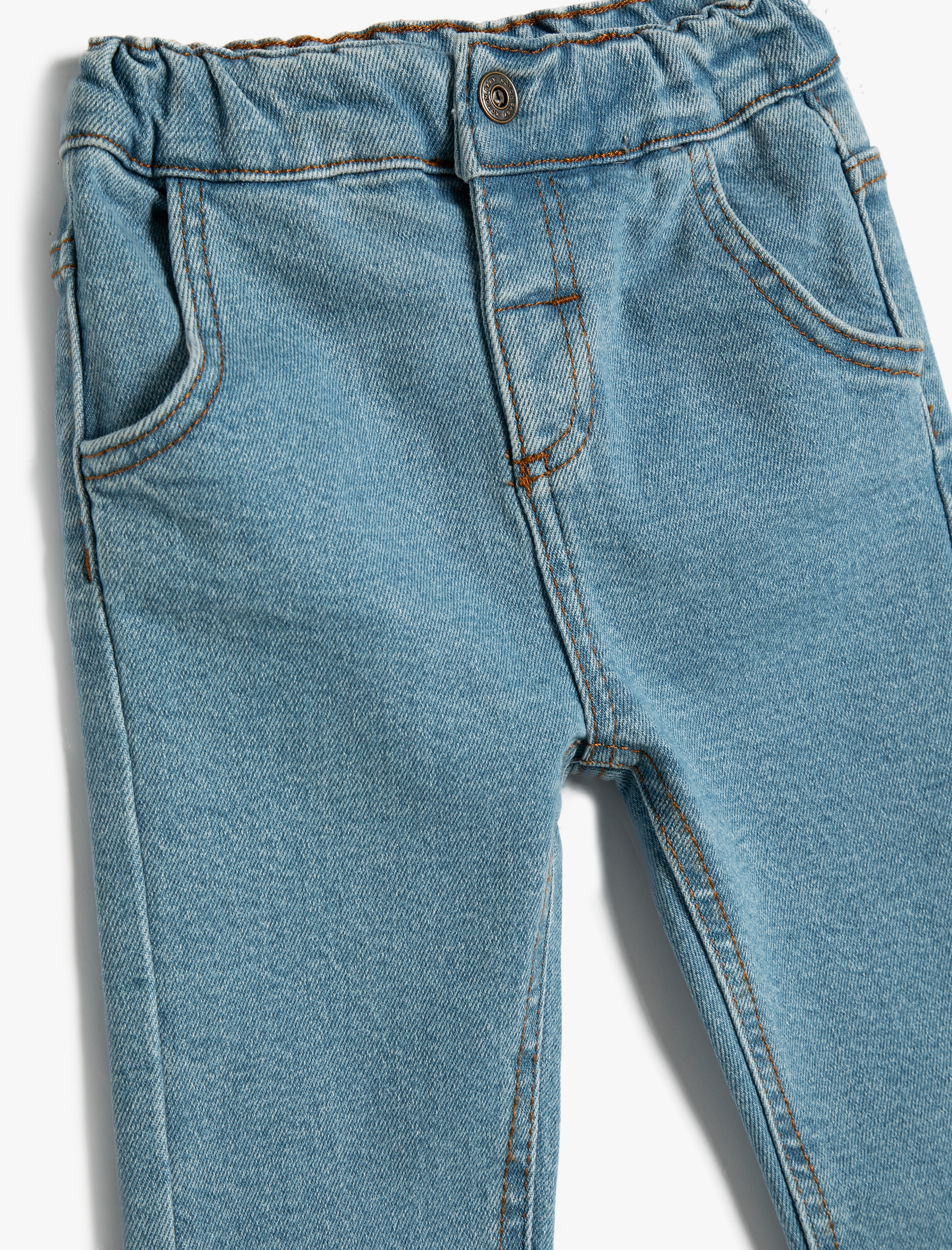  Erkek Bebek Kot Pantolon Cepli Beli Lastikli Pamuklu - Boyfriend Jean